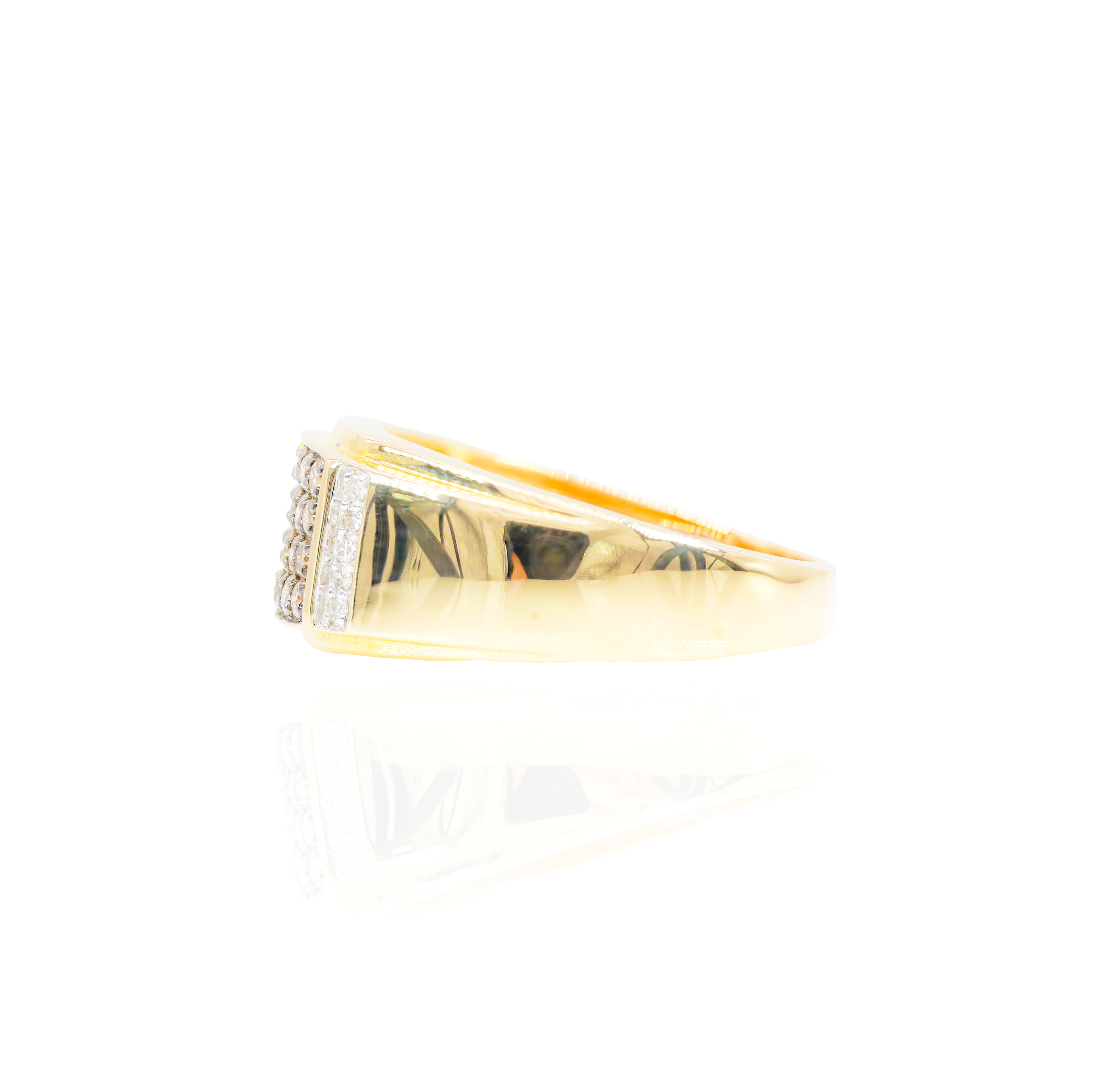 4 Row with Black Rhodium Diamond Ring