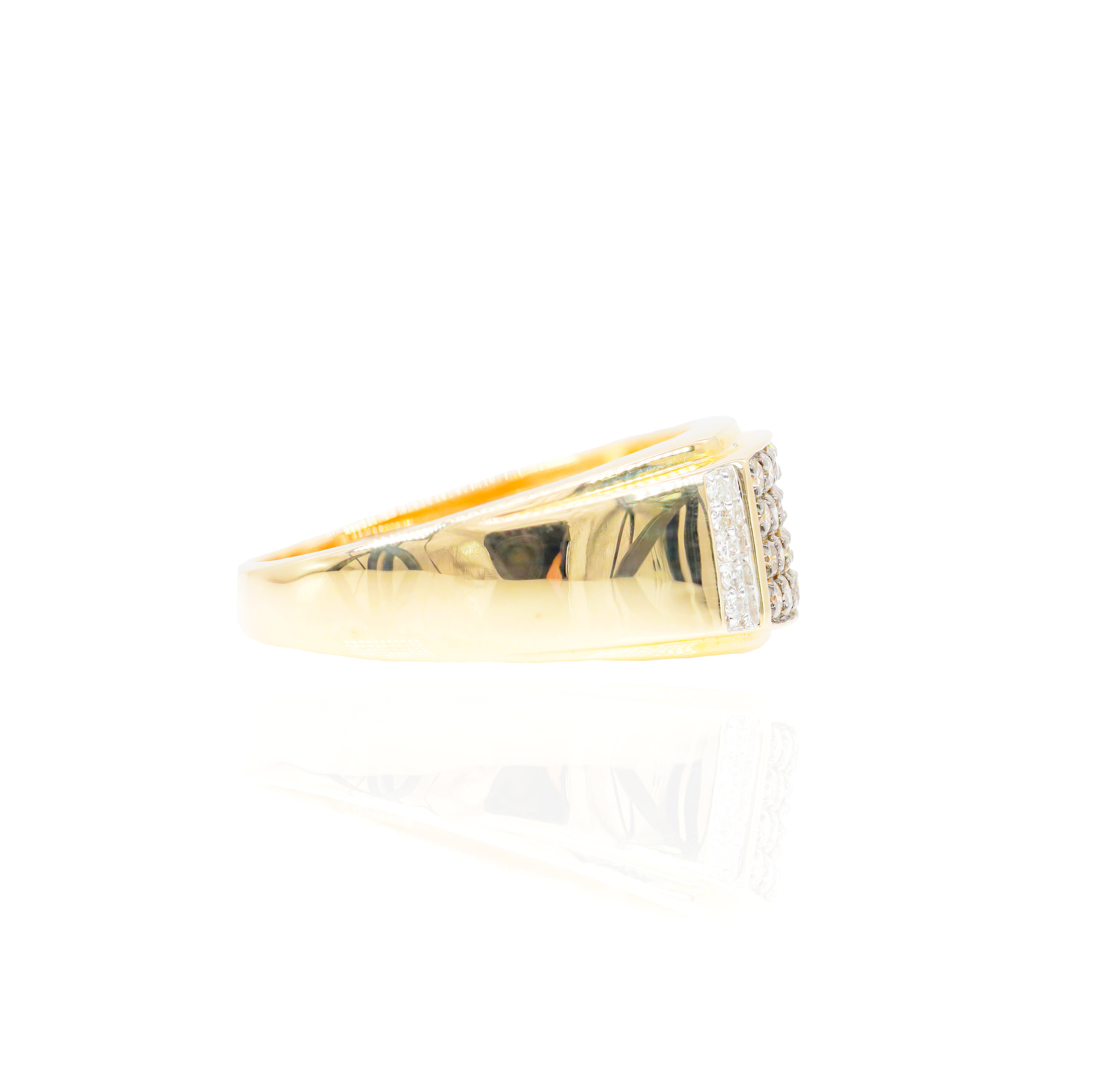 4 Row with Black Rhodium Diamond Ring