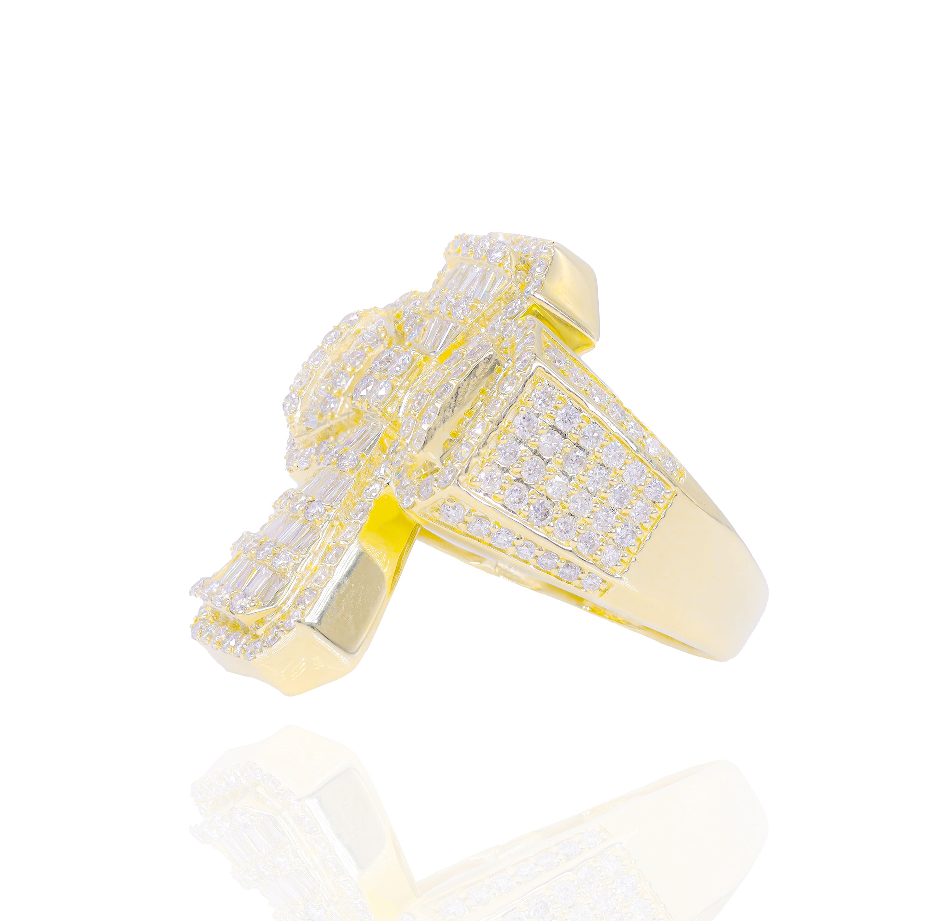 Germanic Diamond Cross Ring