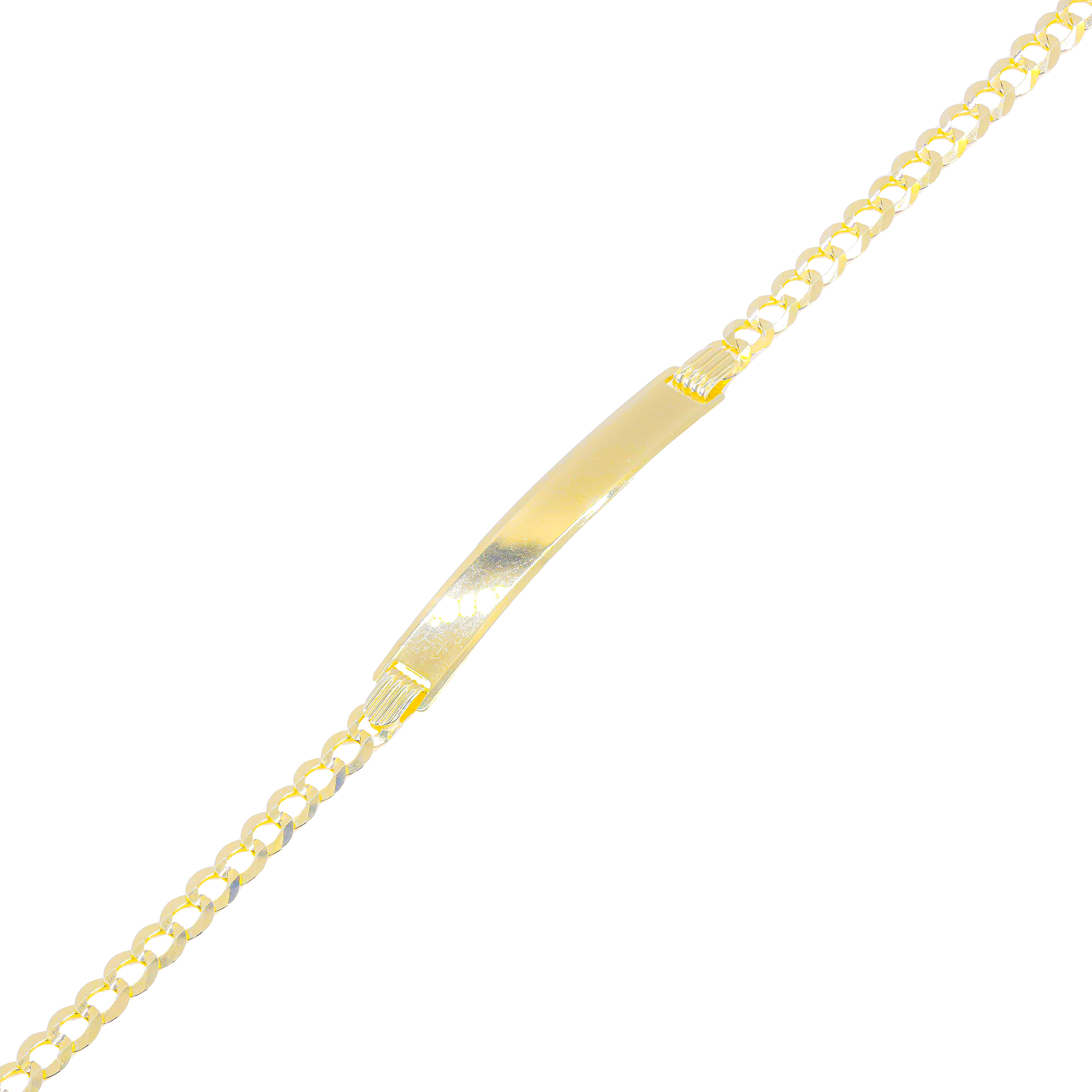 14KT Solid Yellow Gold ID Tag Bracelet