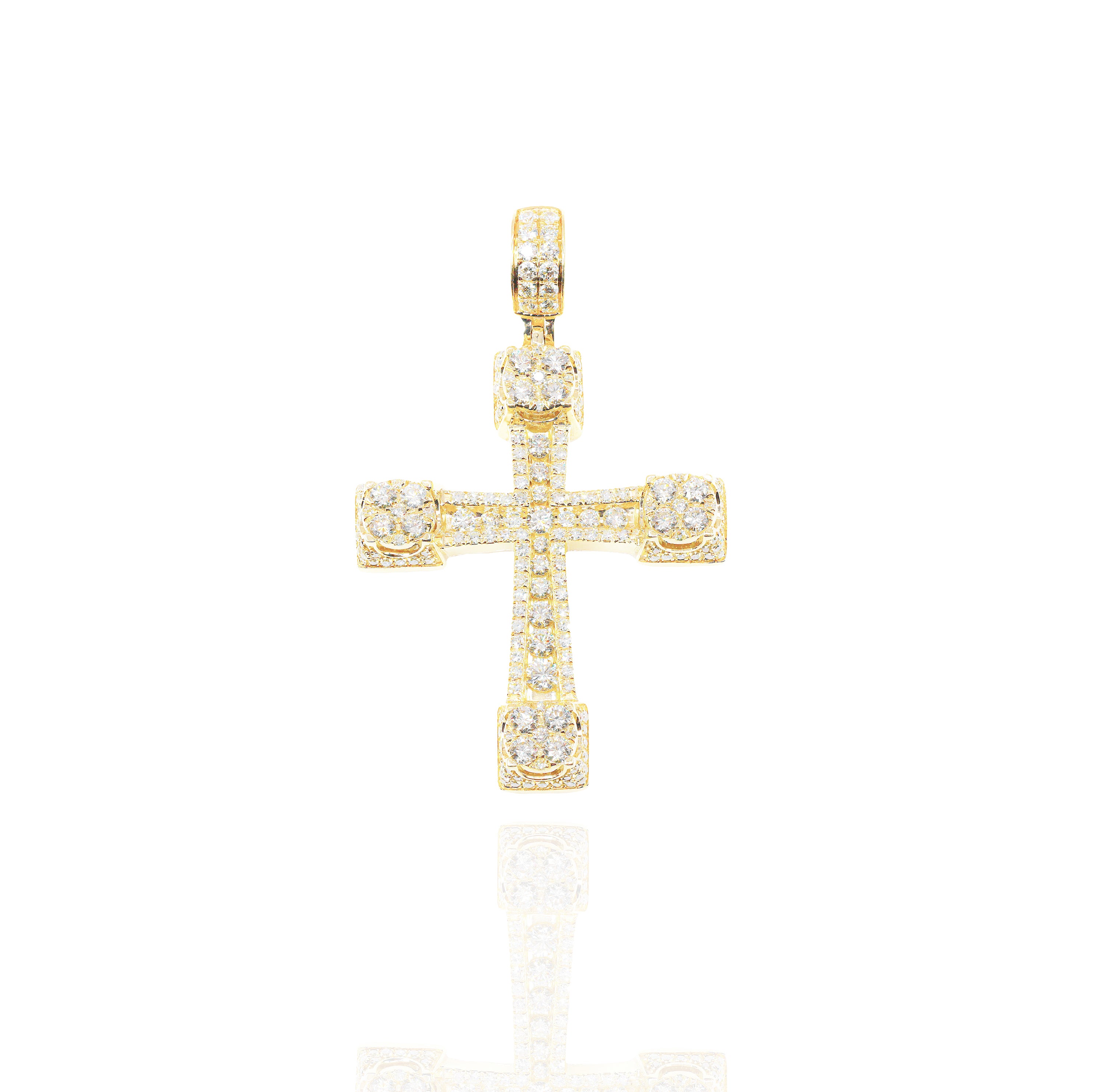 Flower Diamond Cross Pendant