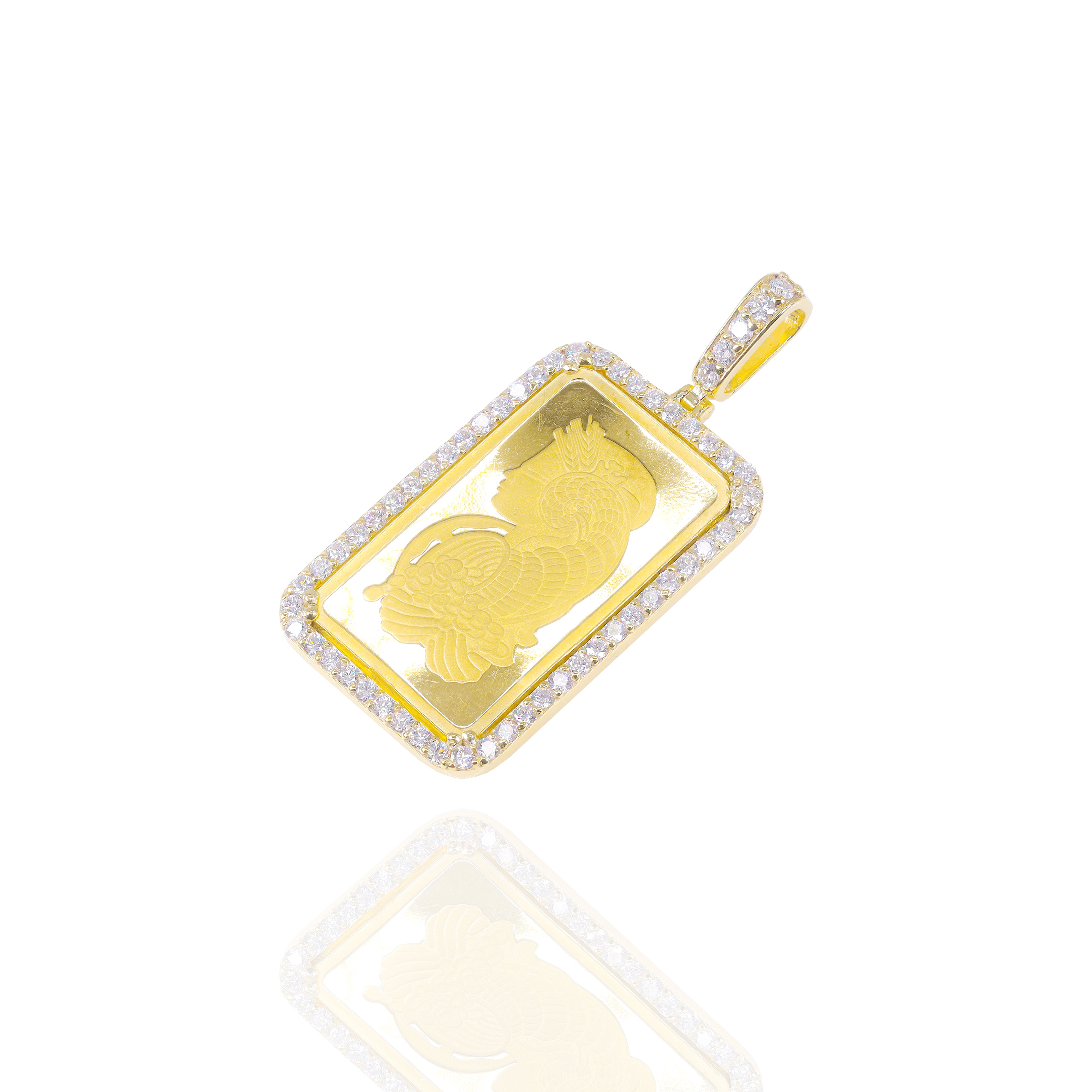5g Gold Coin with Diamond Bezel Gold Pendant
