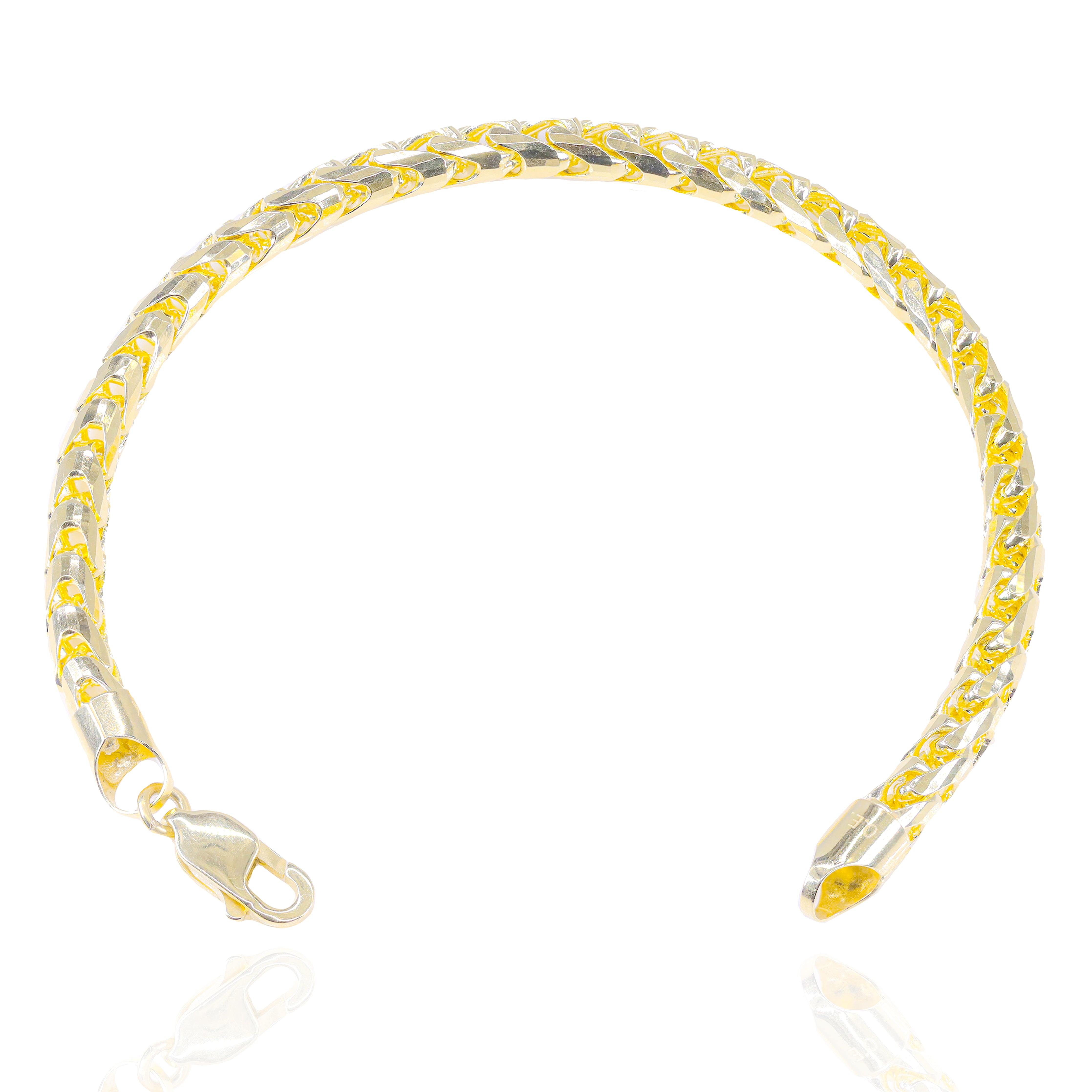 14KT Yellow Gold Solid Rounded Franco Gold Bracelet
