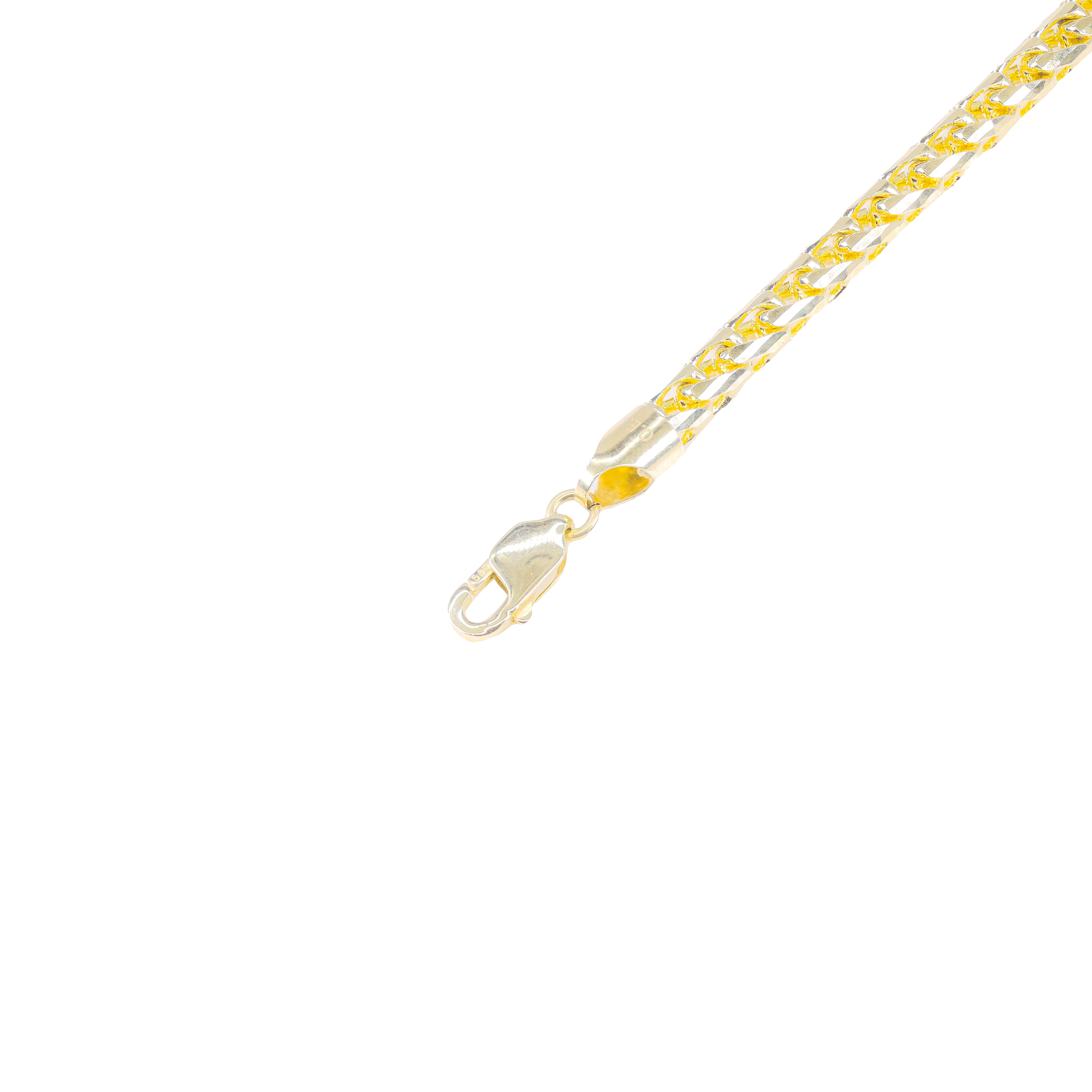 14KT Yellow Gold Solid Rounded Franco Gold Bracelet