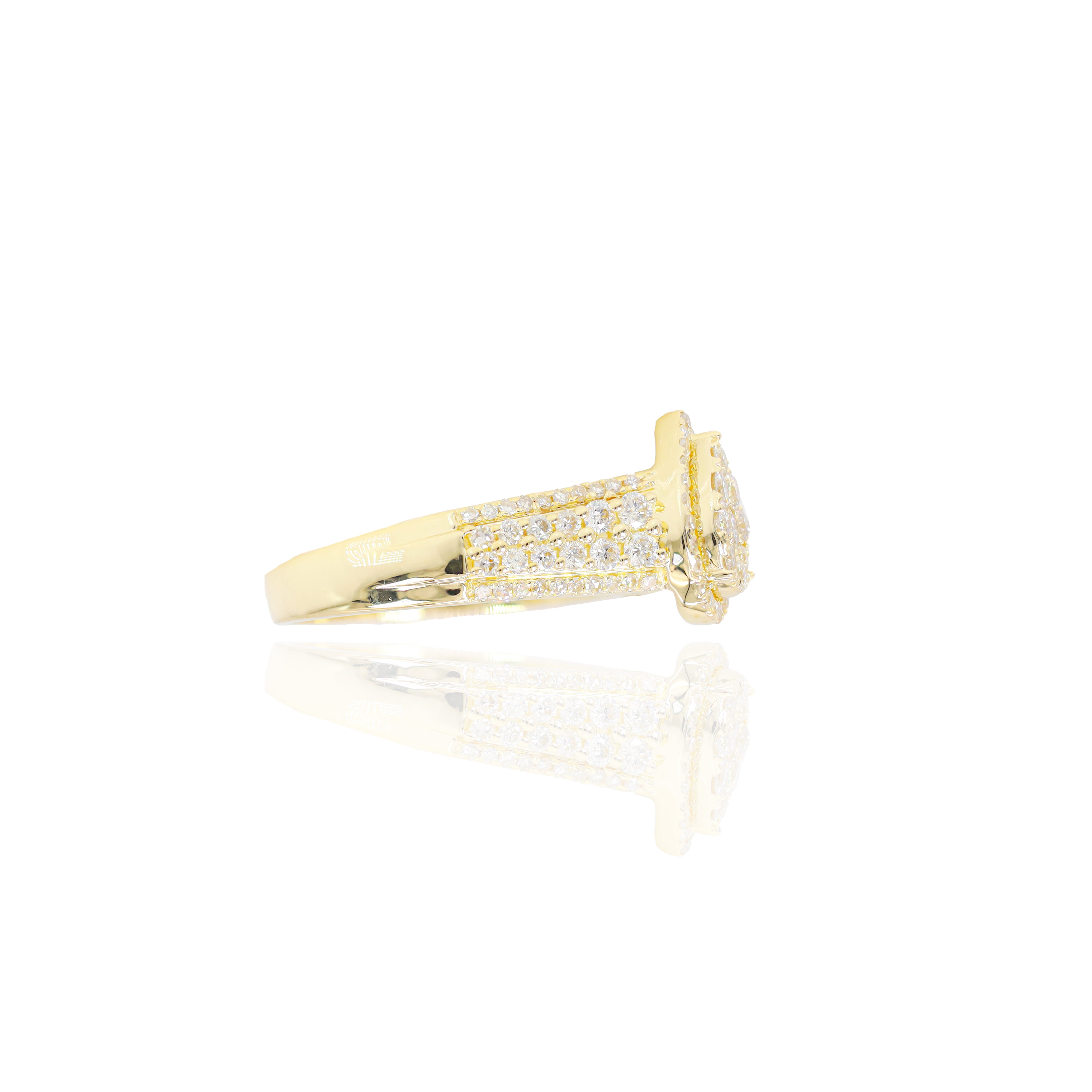 Pear Shaped Cluster Engagement Ring & Band