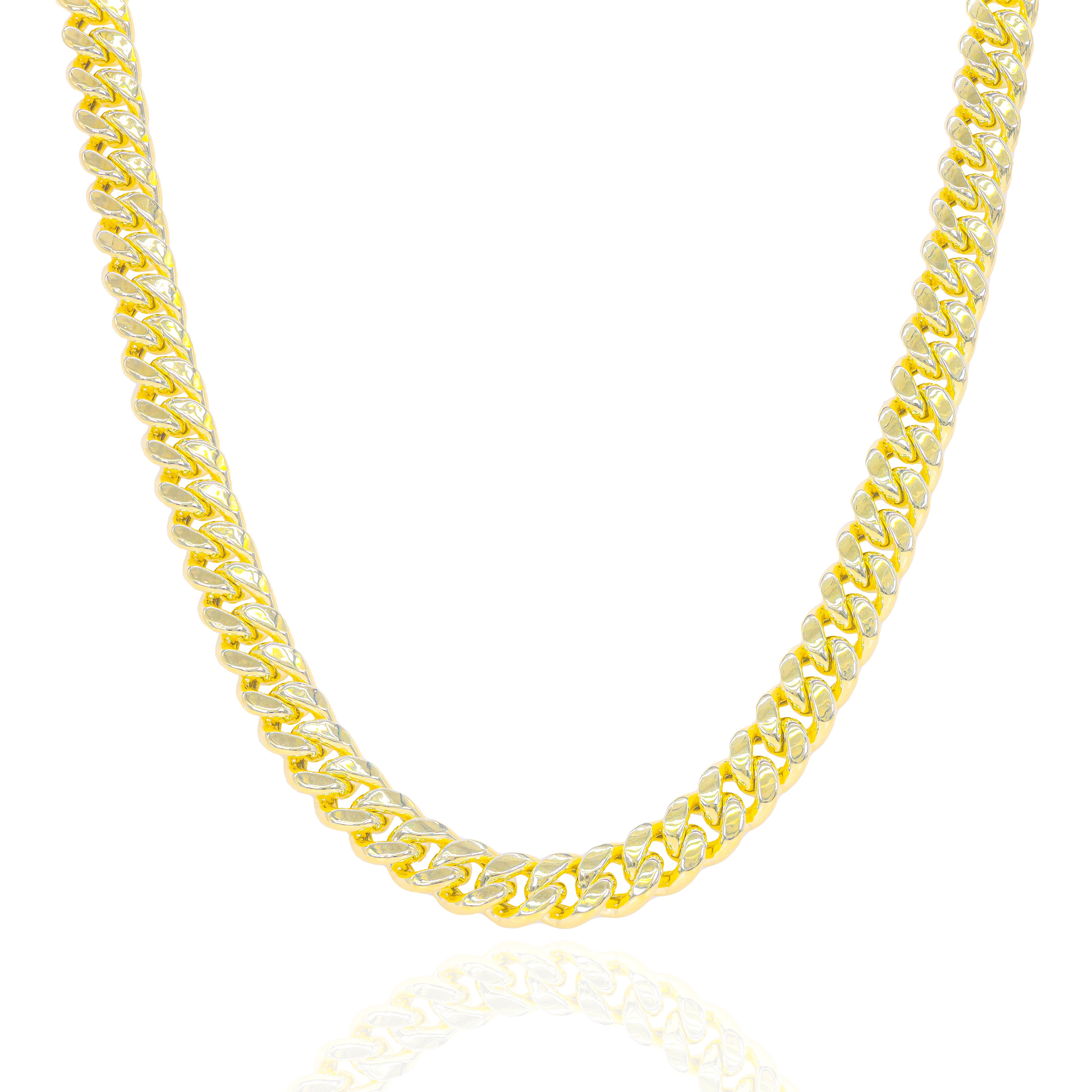 14KT Gold Semi-Solid Miami Cuban Link Chain