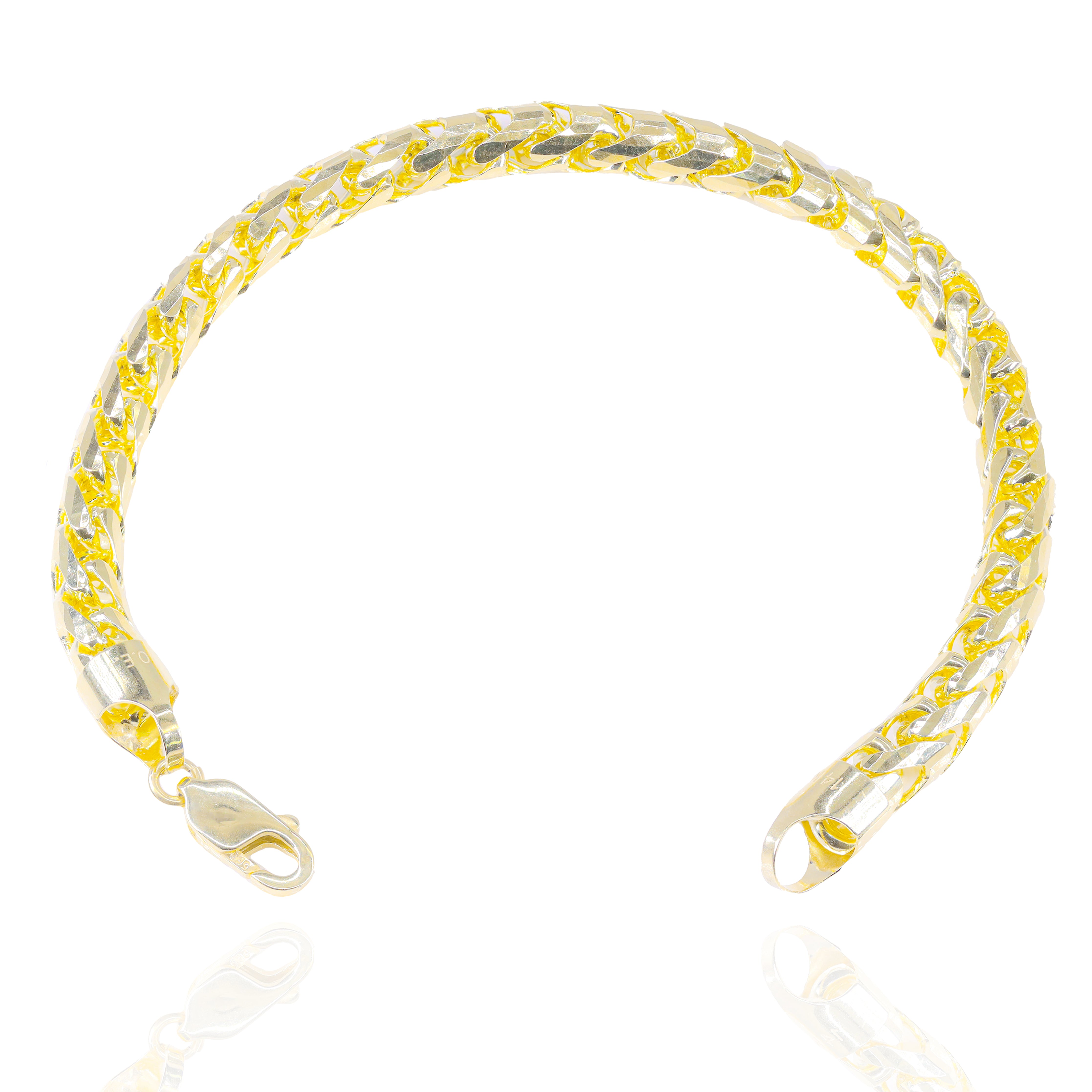 14KT Yellow Gold Solid Rounded Franco Gold Bracelet