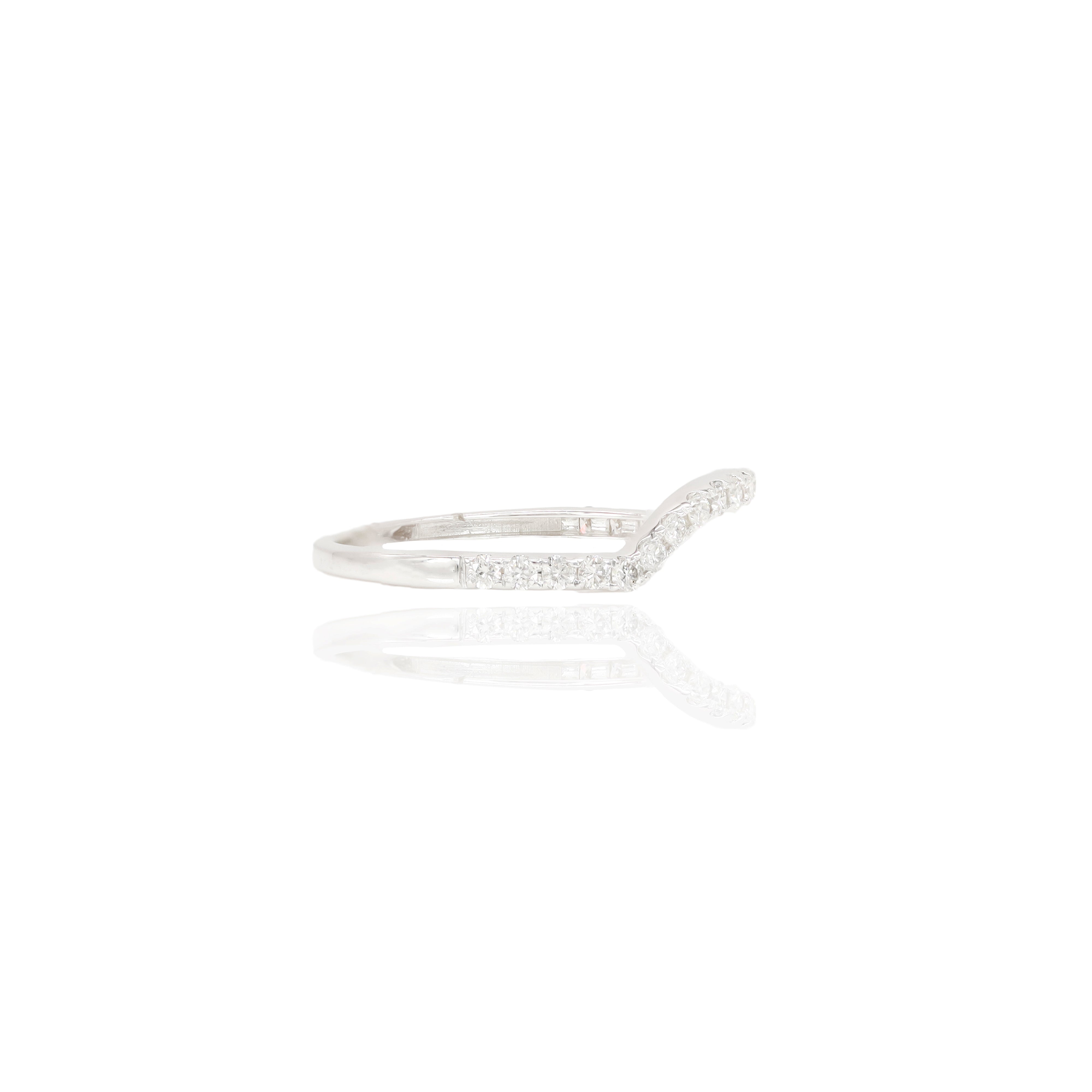 Baguette Center w/ Round Halo Diamond Engagement Ring & Band w/ Half Cuts on Side