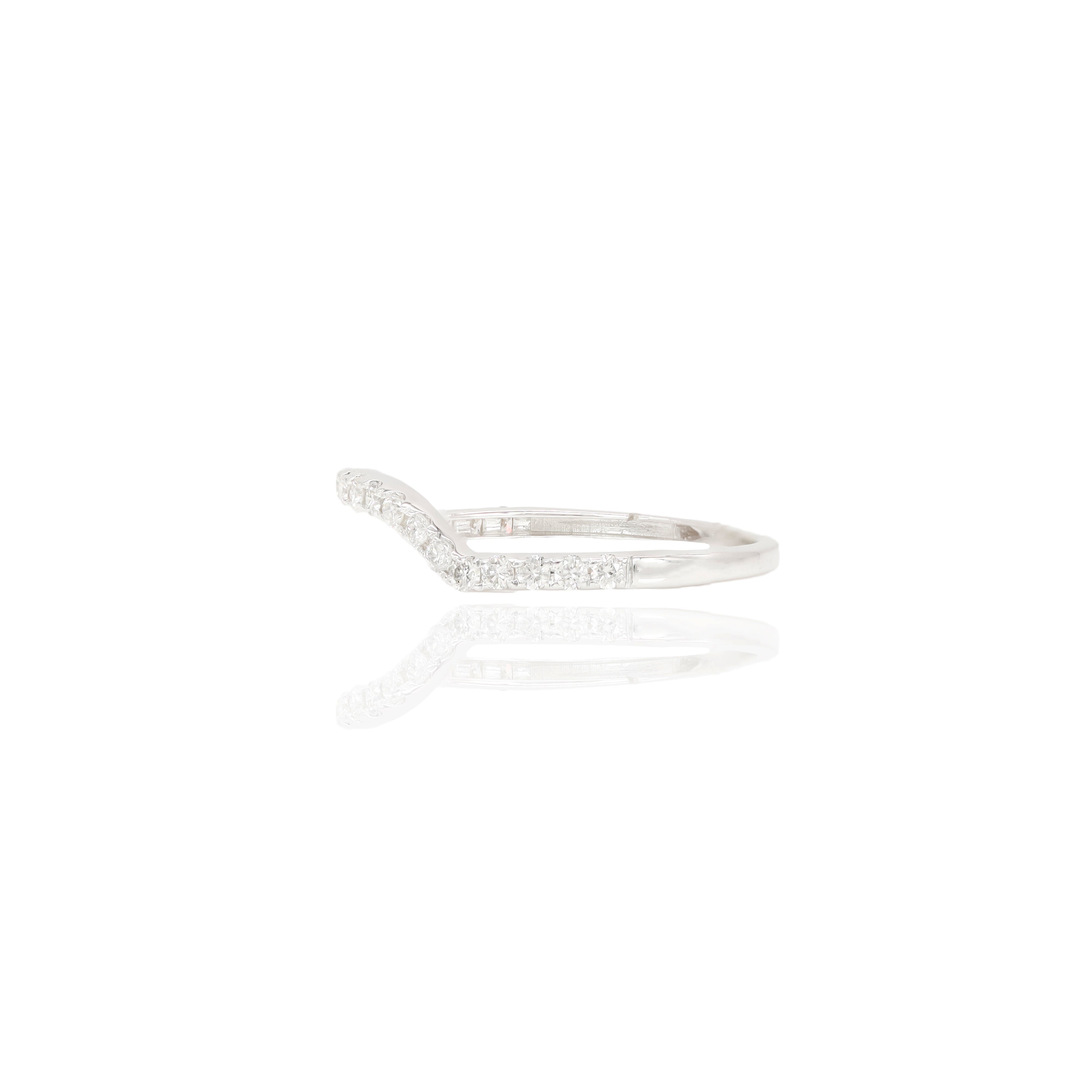 Baguette Center w/ Round Halo Diamond Engagement Ring & Band w/ Half Cuts on Side