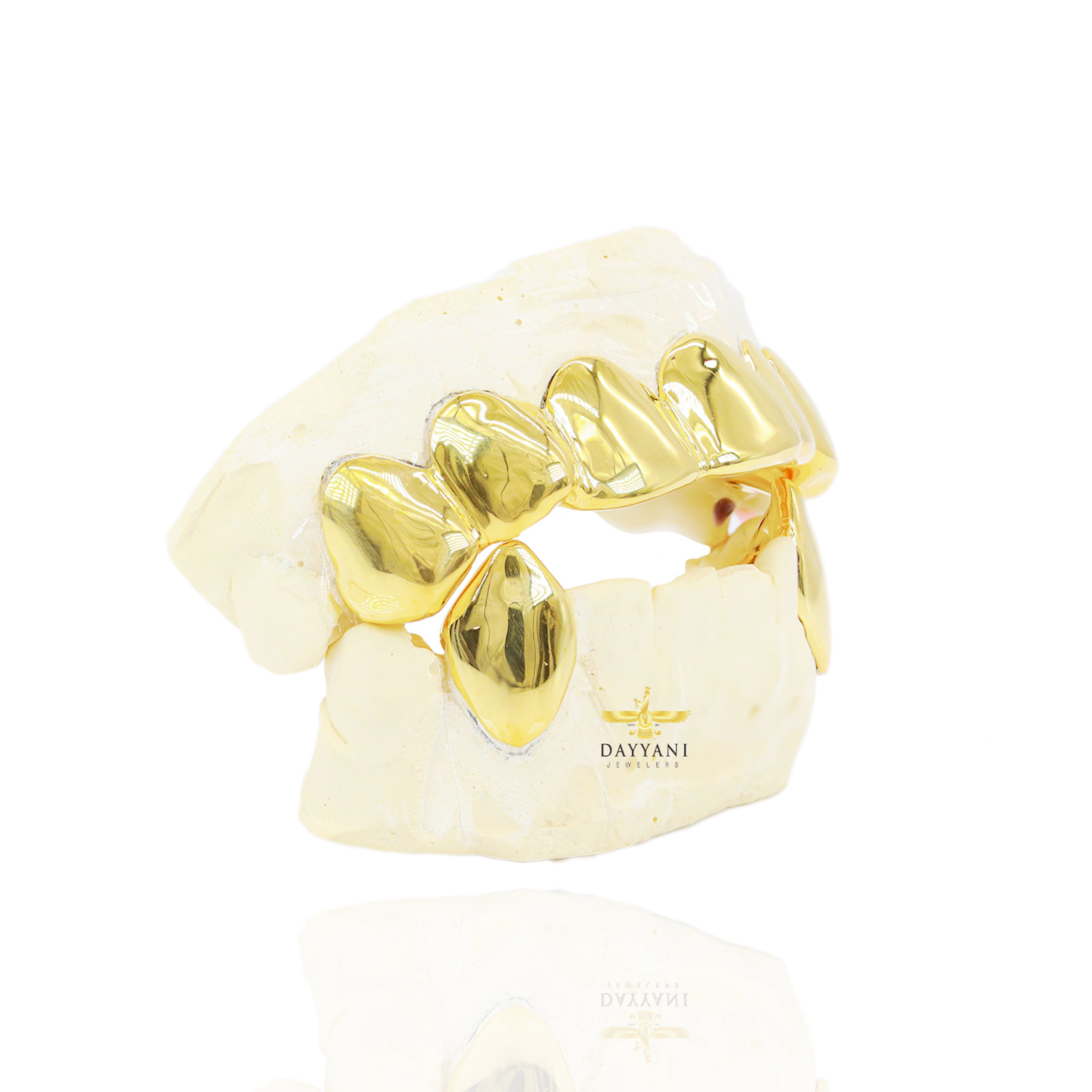 Custom 6 Teeth & 2 Teeth with Extended Fangs Gold Grillz