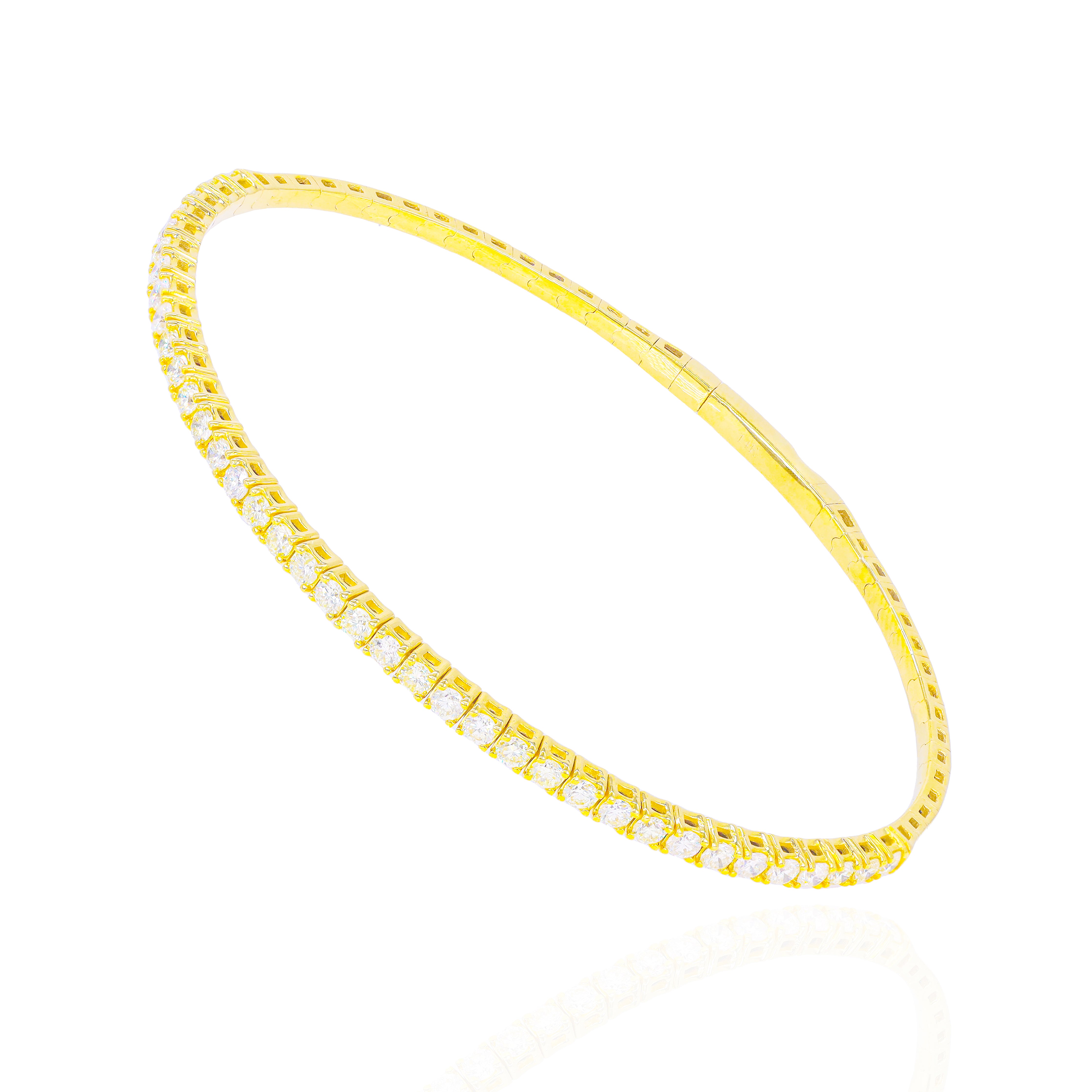 5-Pointer Flexible Diamond Bangle Bracelet