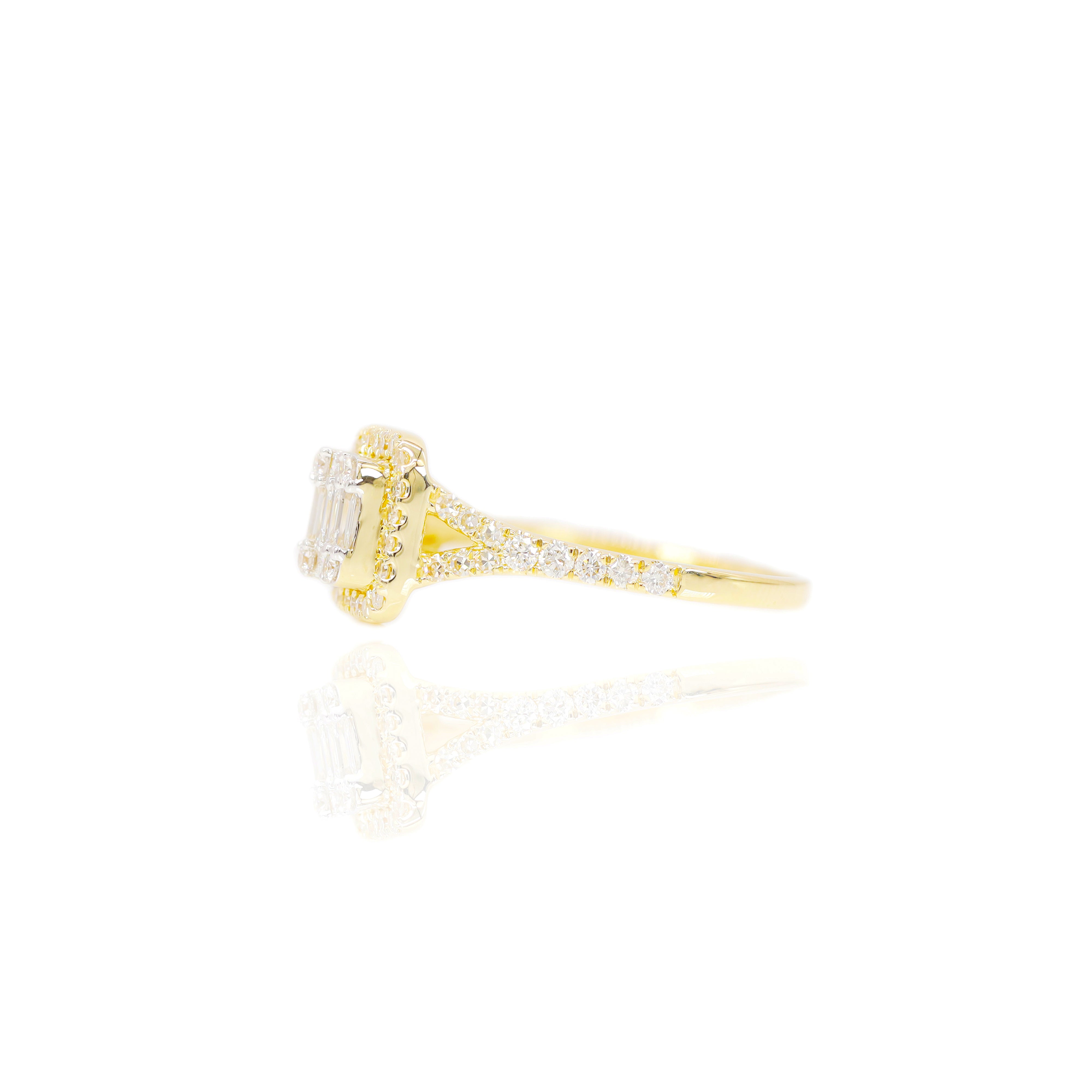 Diamond Princess Cut Shape Baguette Engagement Ring & Band