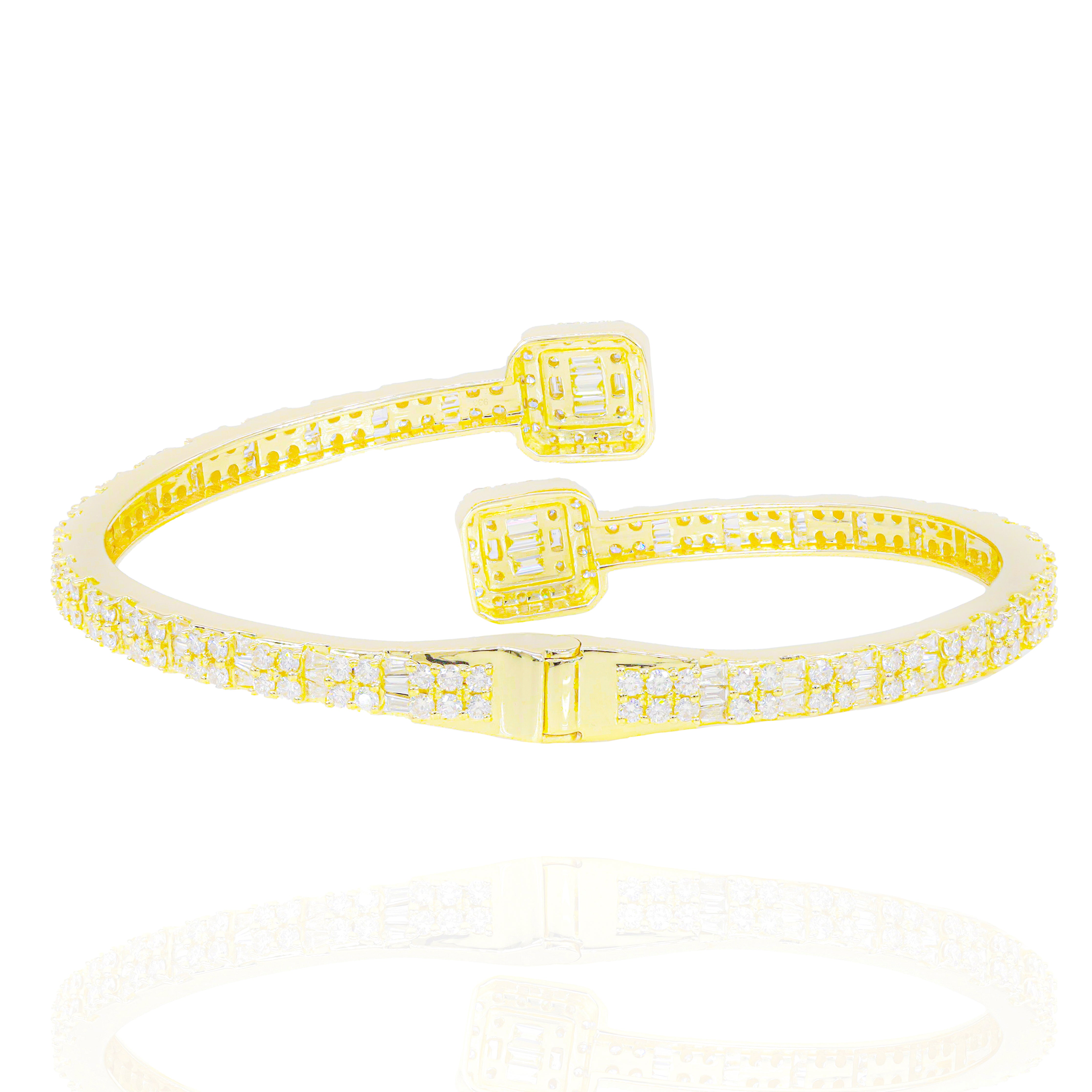 Baguette Eternity Diamond Bangle (Thinner)