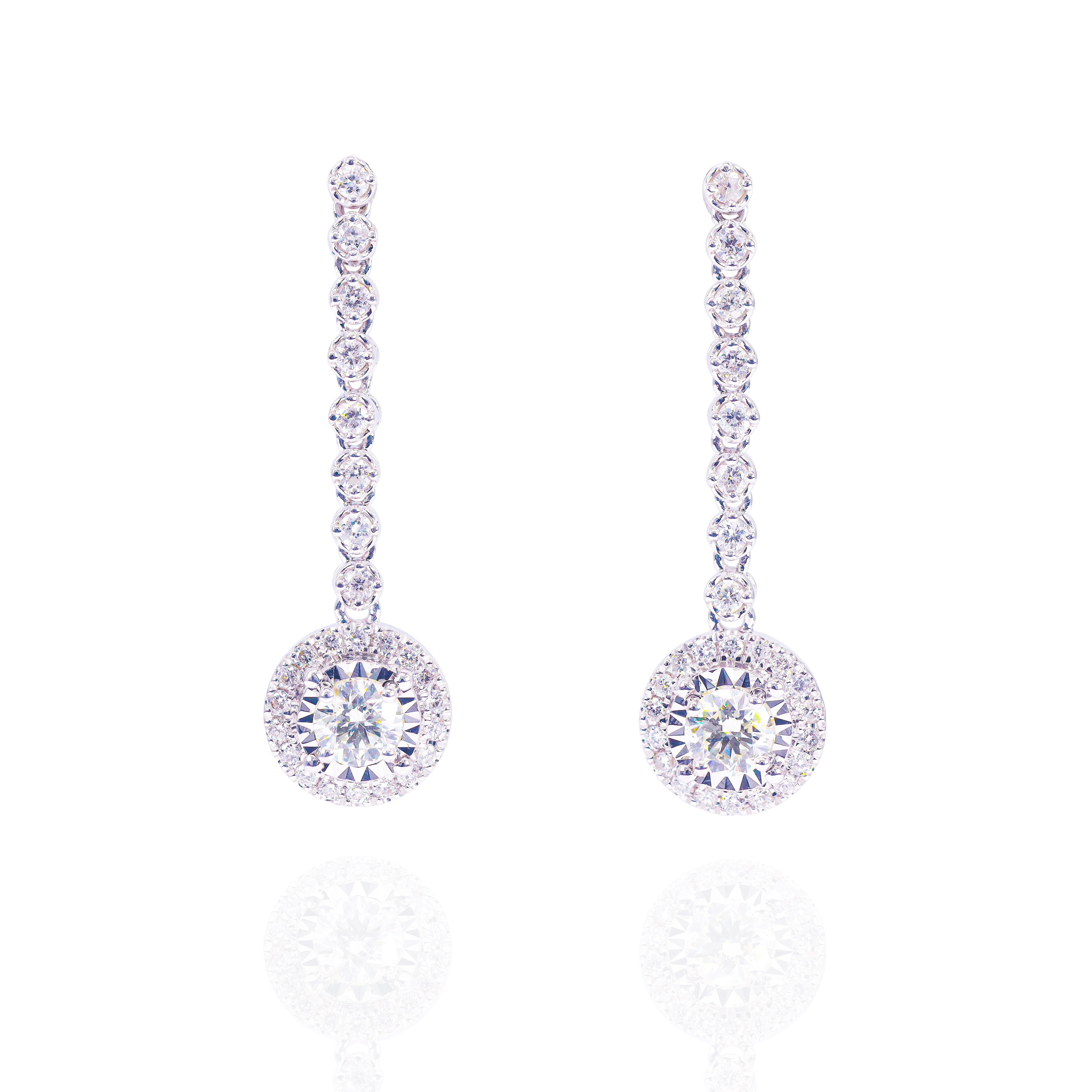 Dangling Stud Diamond Earrings