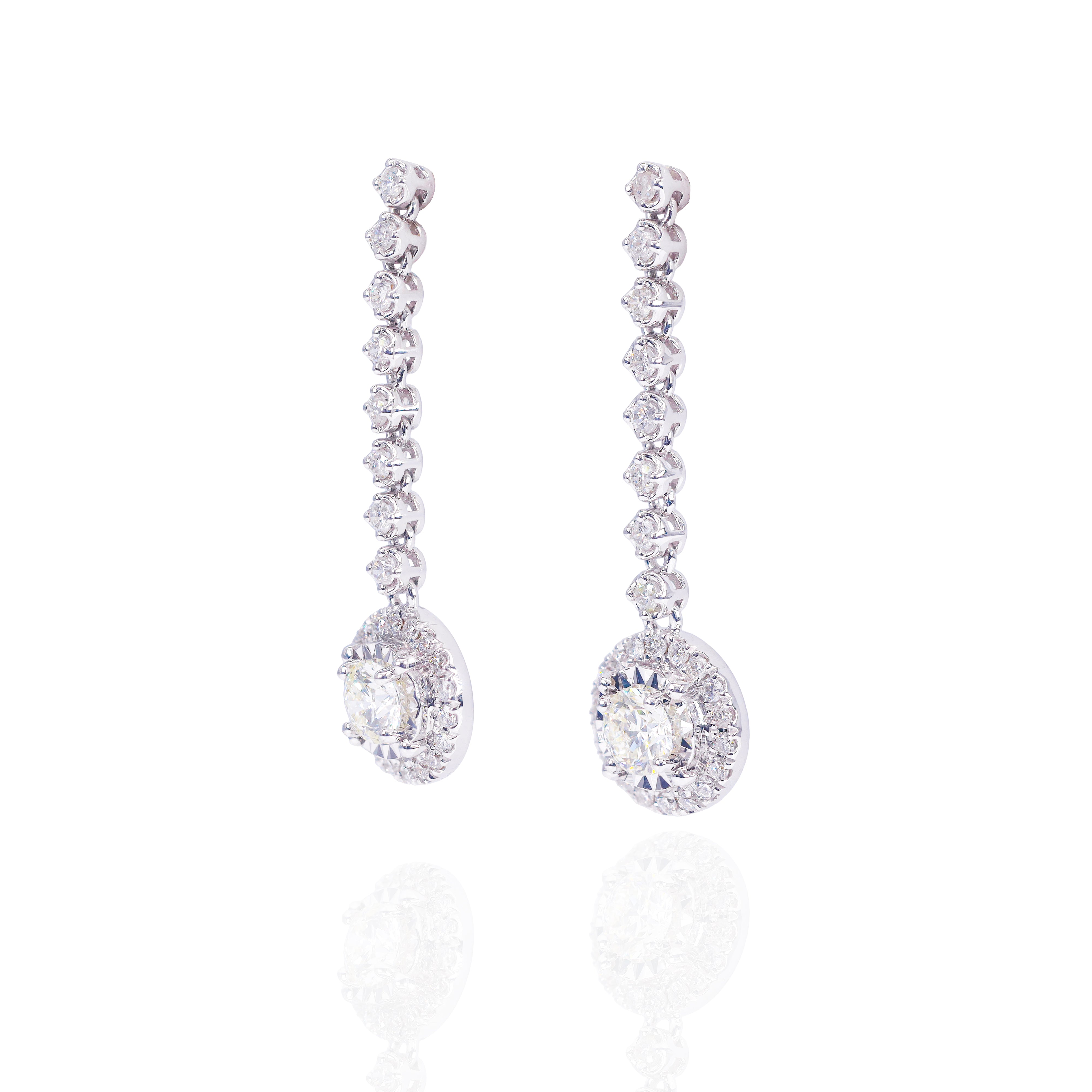 Dangling Stud Diamond Earrings