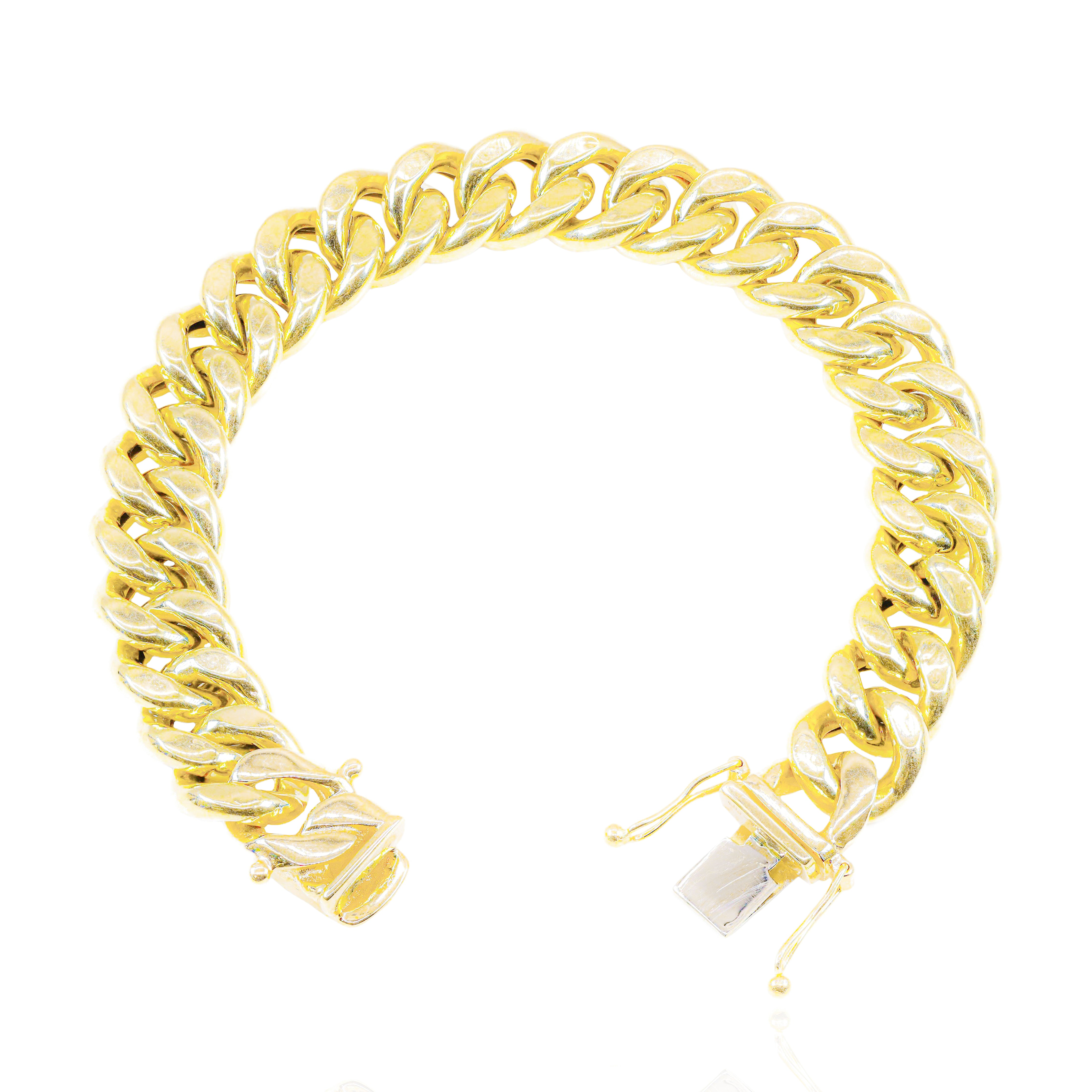 14KT Yellow Gold Semi-Solid Cuban Link Bracelet