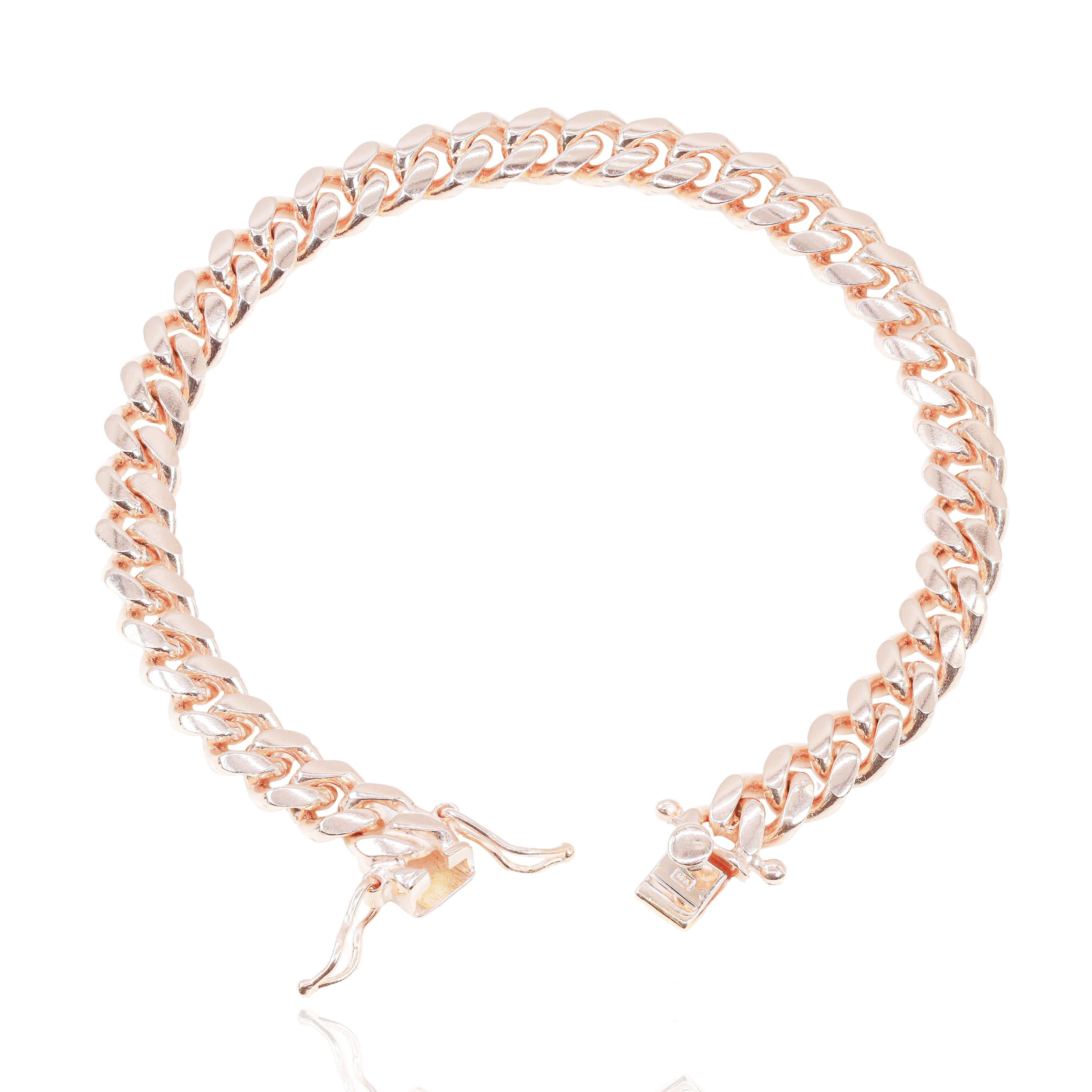 14KT Rose Gold Solid Miami Cuban Link Bracelet
