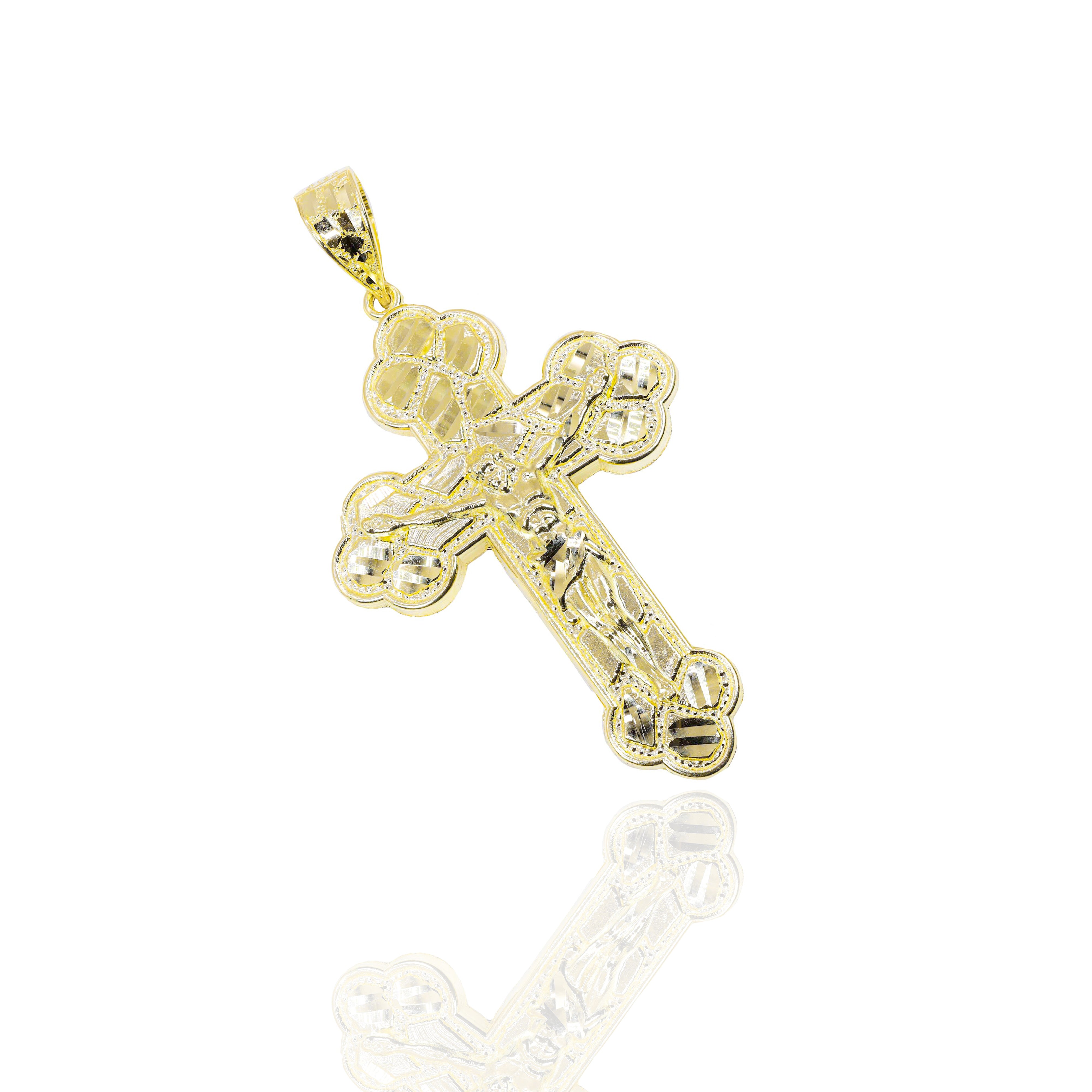 Nugget Cross Gold Pendant
