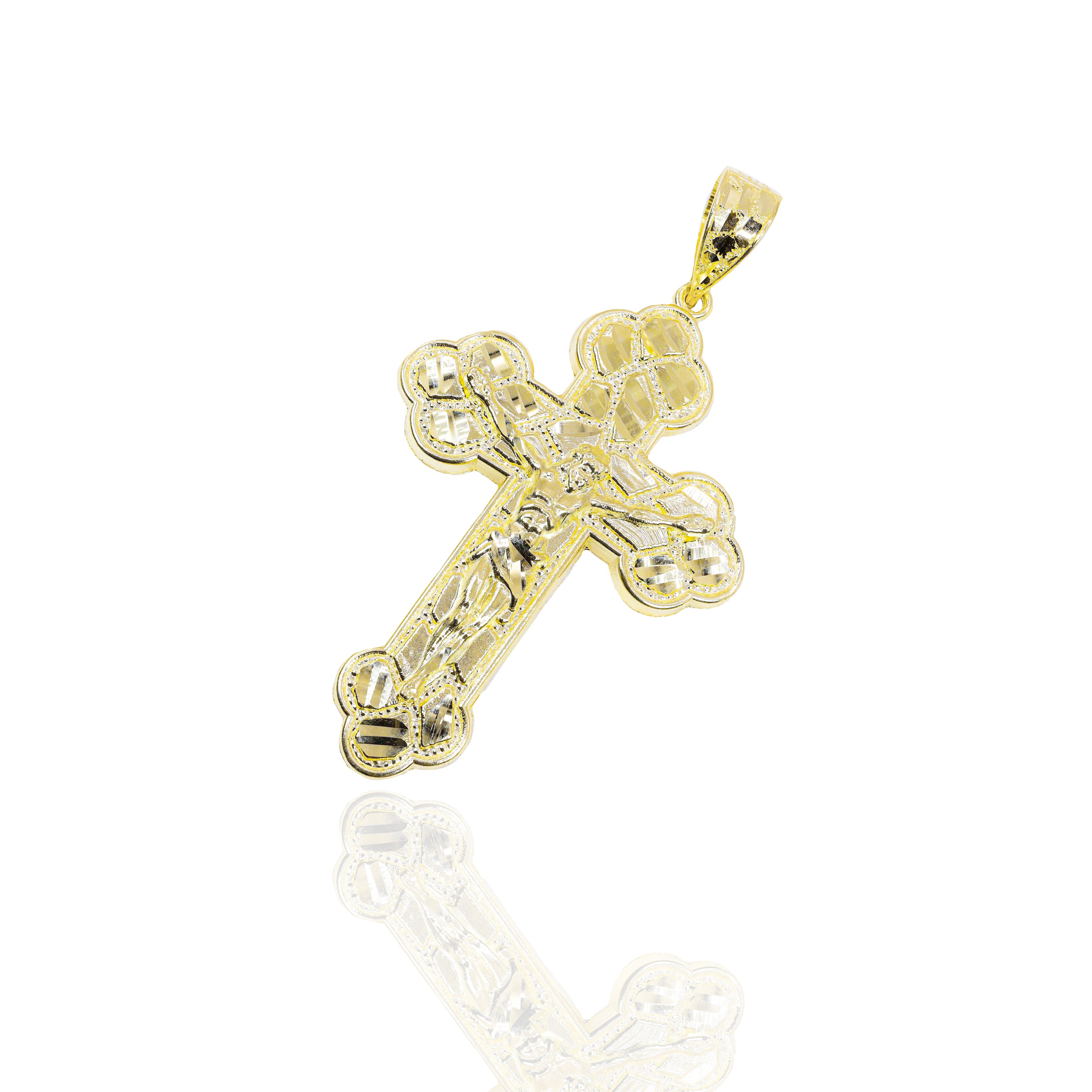 Nugget Cross Gold Pendant