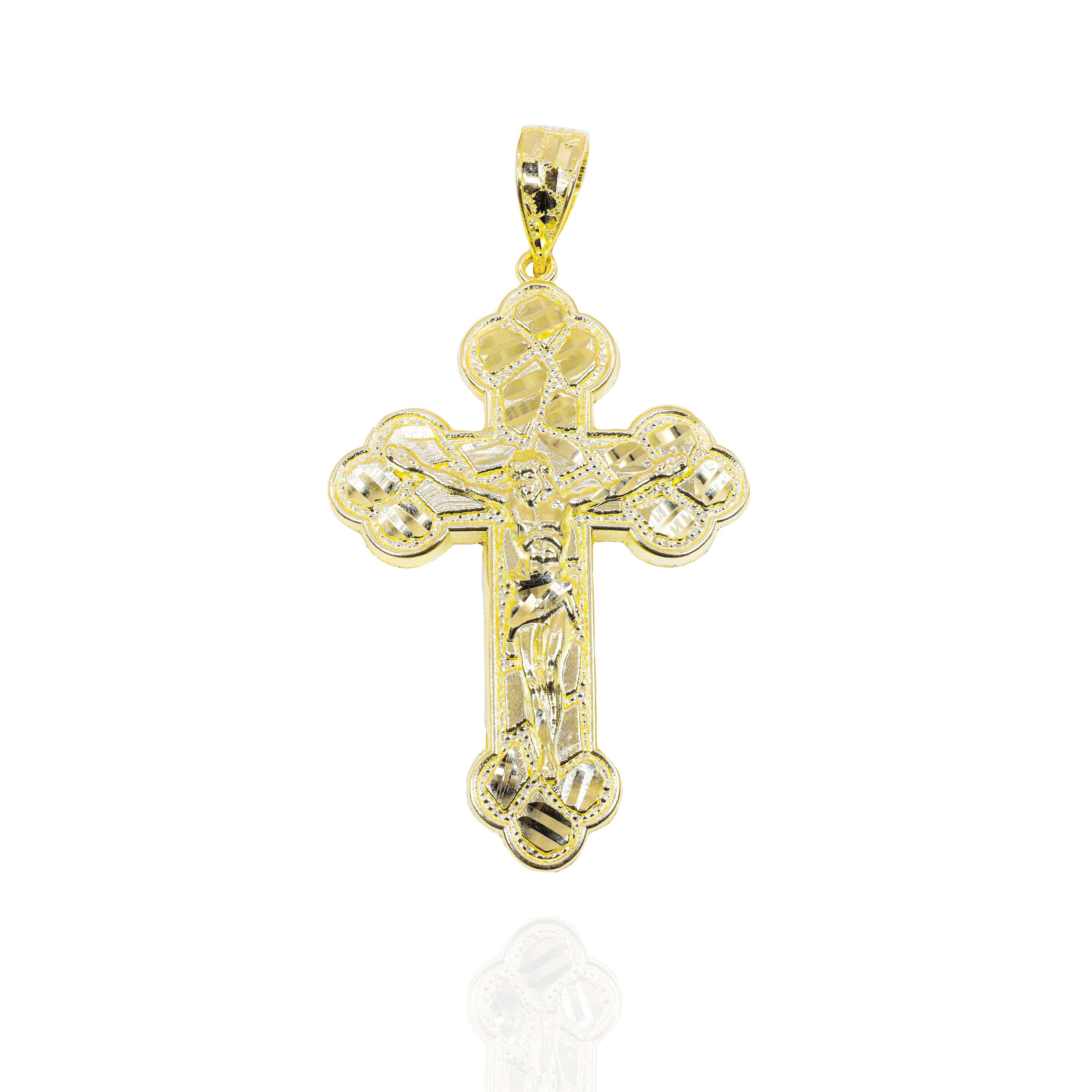 Nugget Cross Gold Pendant