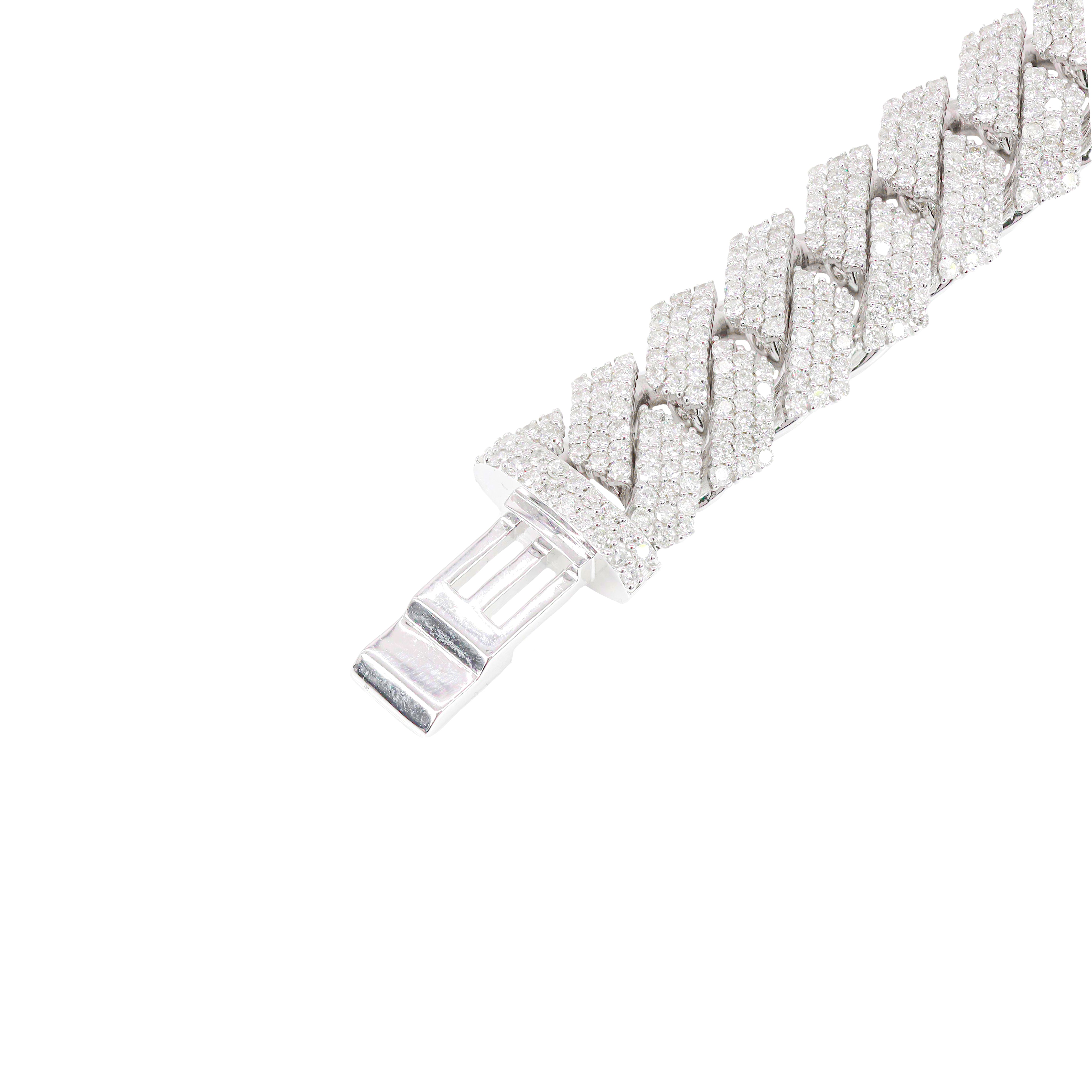 16mm Jagged Cuban Link Diamond Bracelet