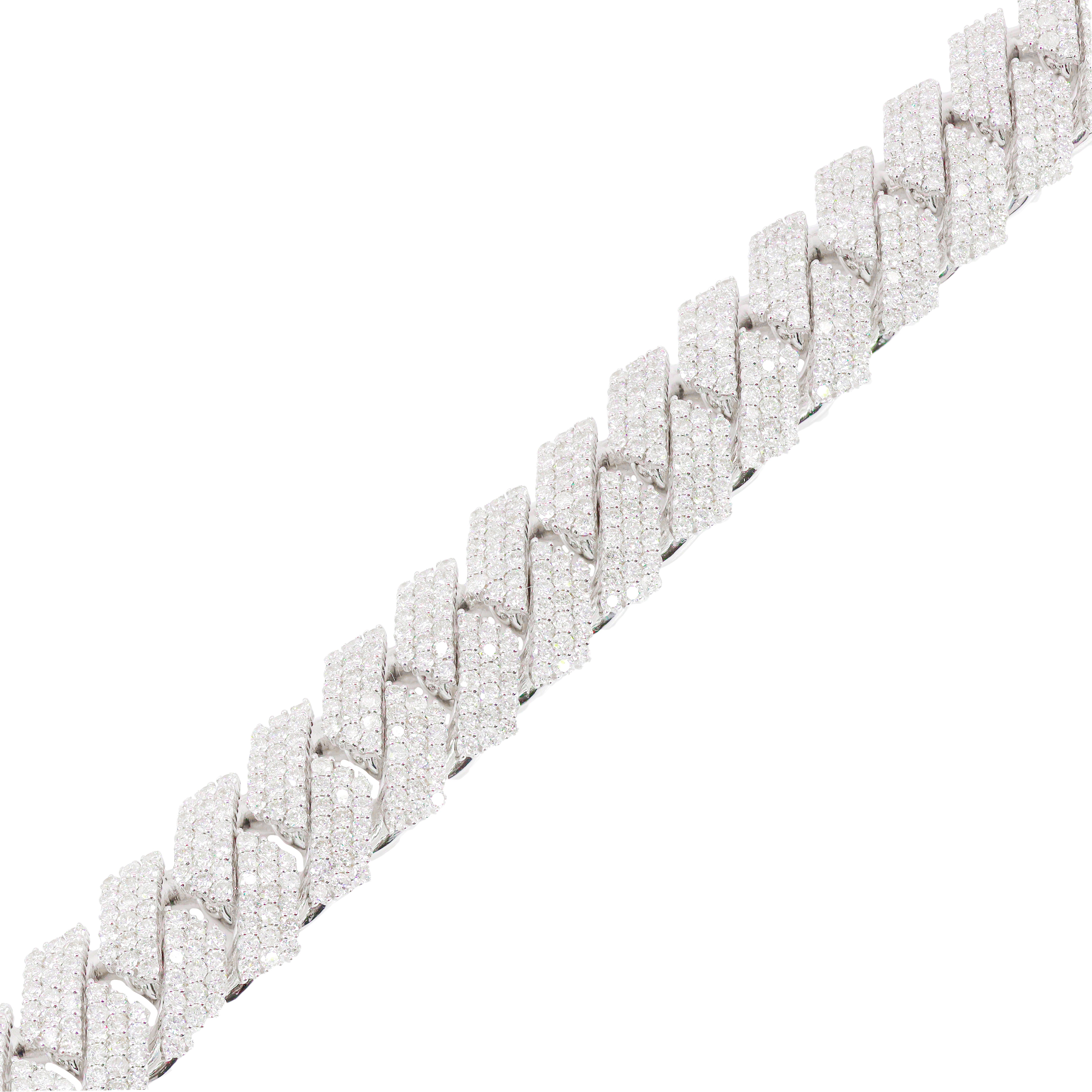 16mm Jagged Cuban Link Diamond Bracelet