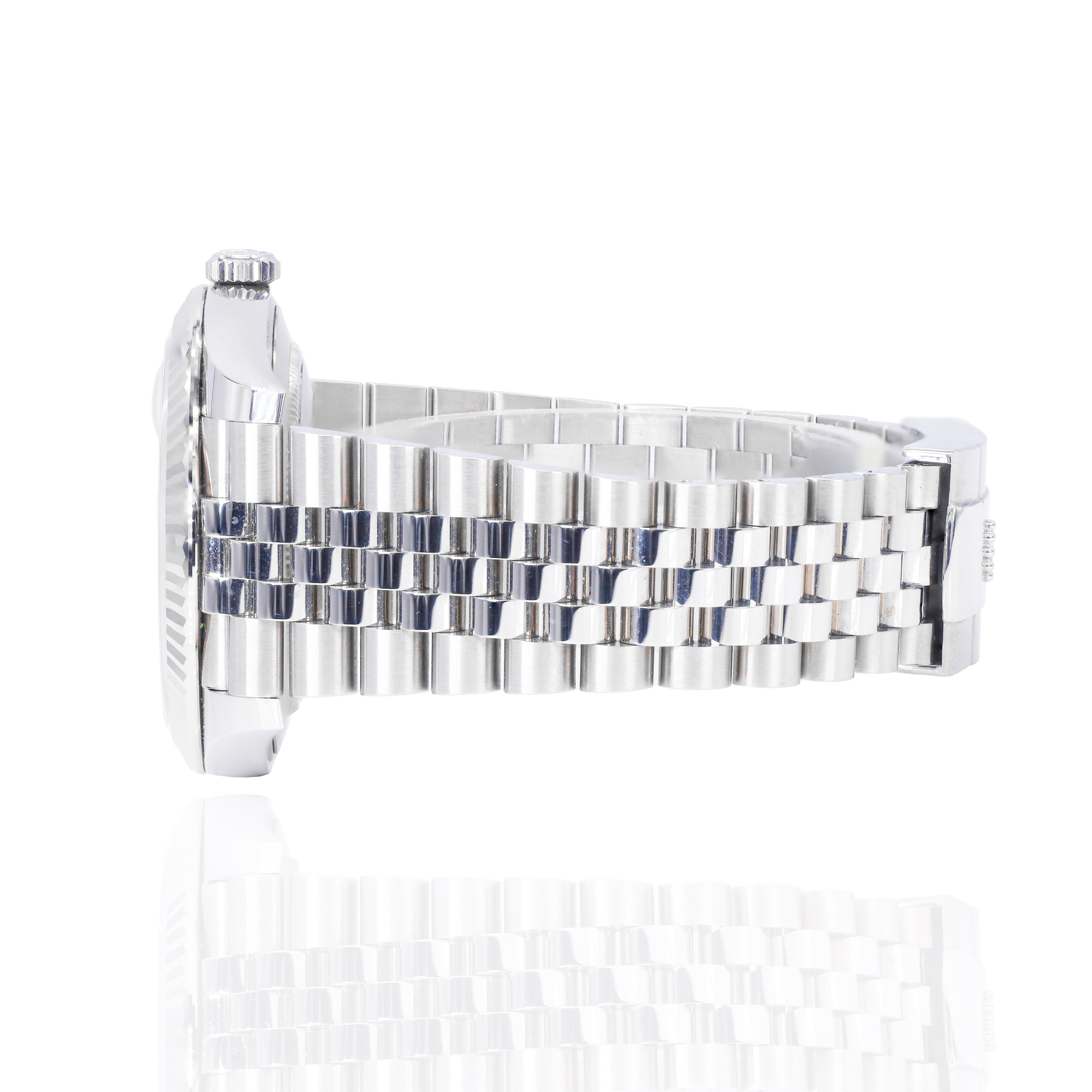 Rolex 126334 Datejust 41mm Diamond Blue Dial Fluted Bezel