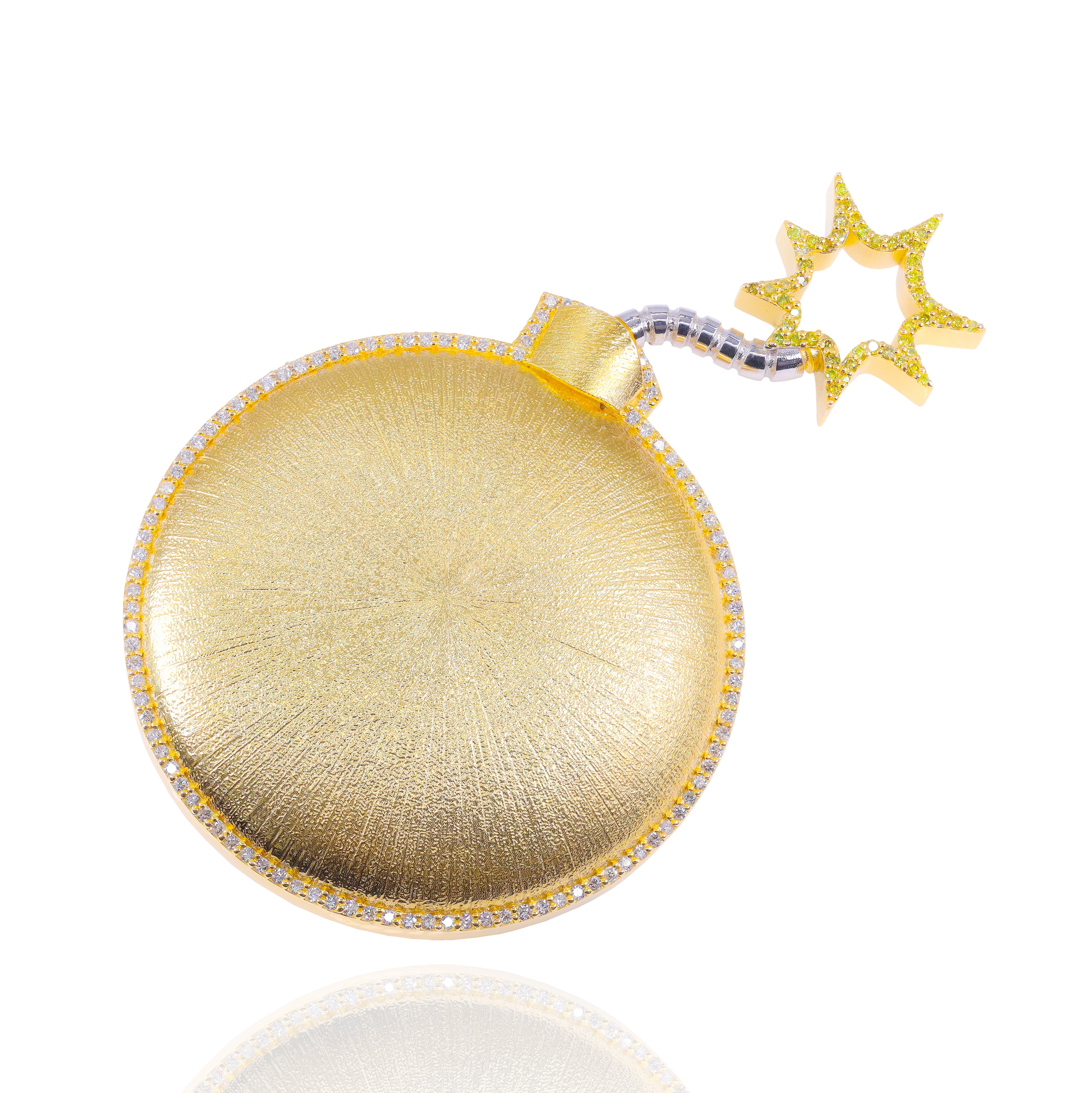 Custom Design Deposit - Solid Gold Bomb Diamond Pendant