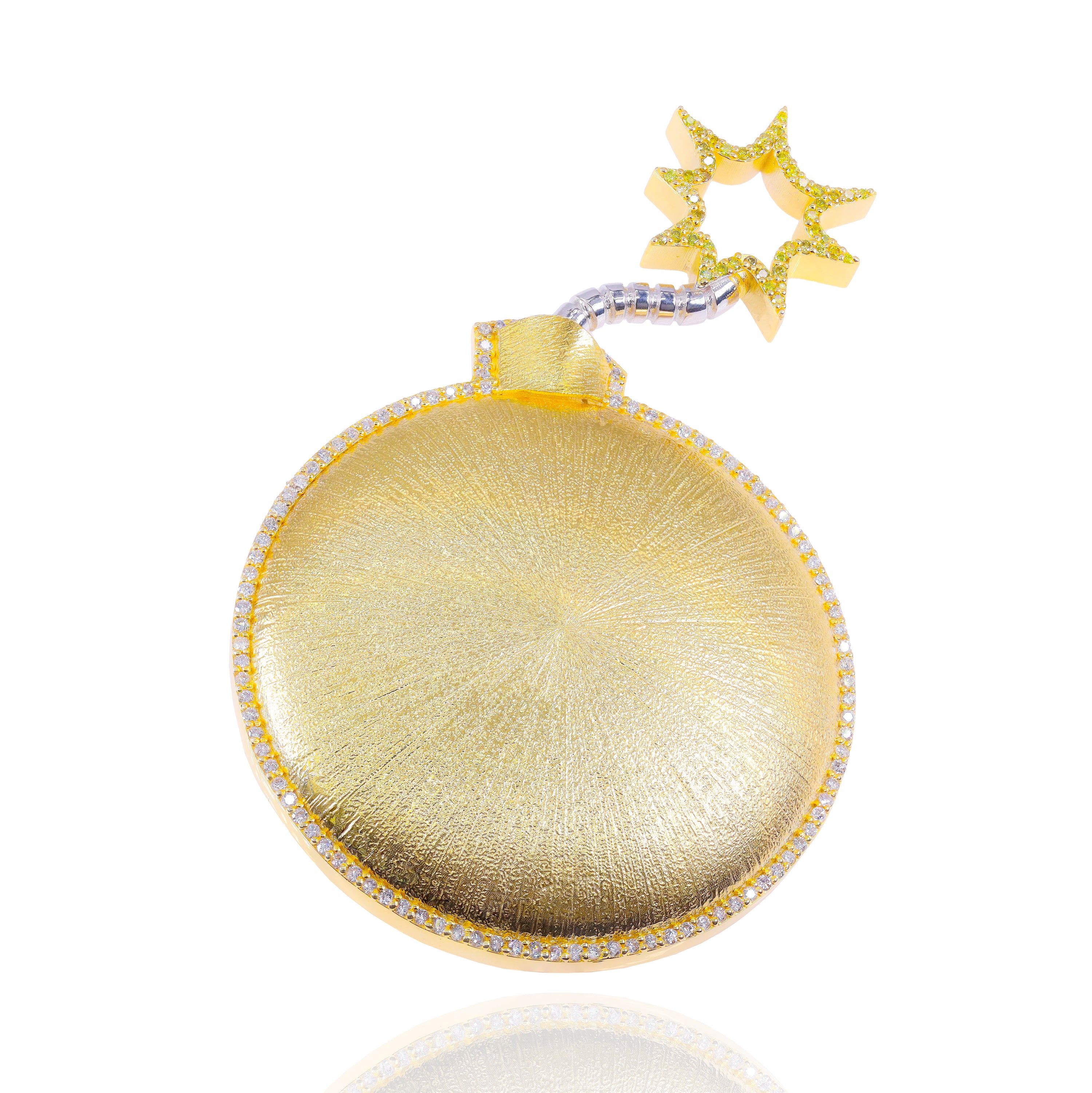 Custom Design Deposit - Solid Gold Bomb Diamond Pendant