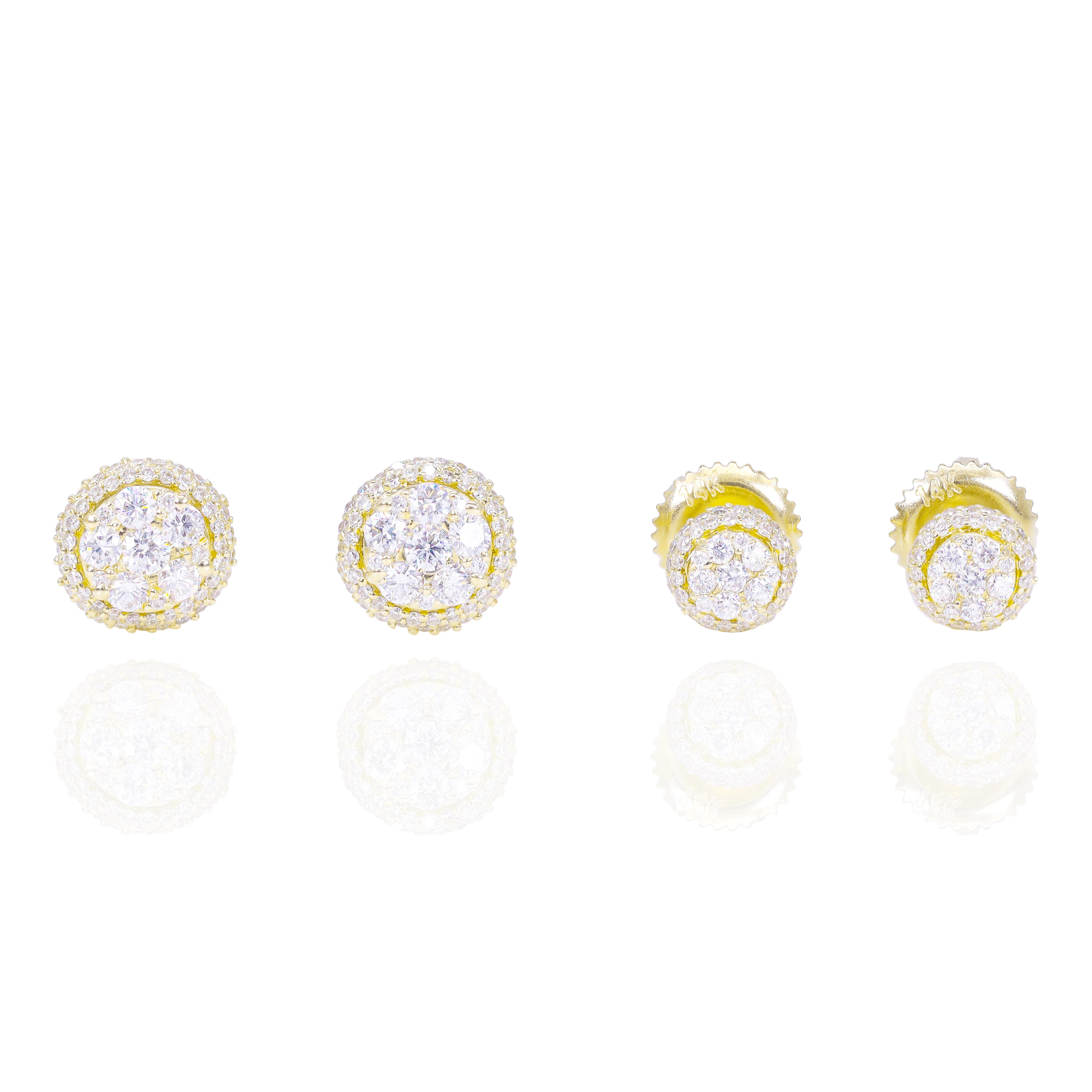 Round Dome Diamond Earrings