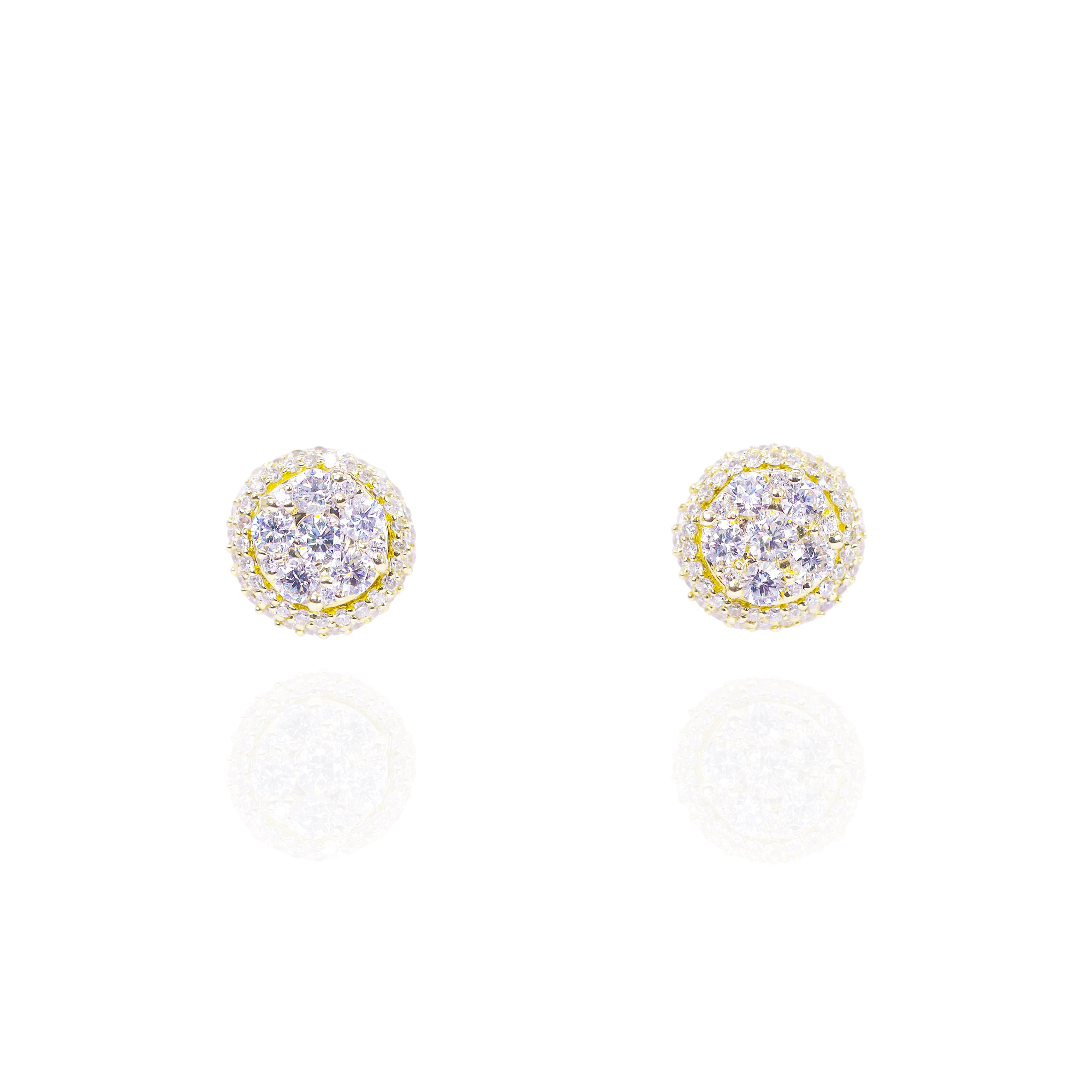 Round Dome Diamond Earrings