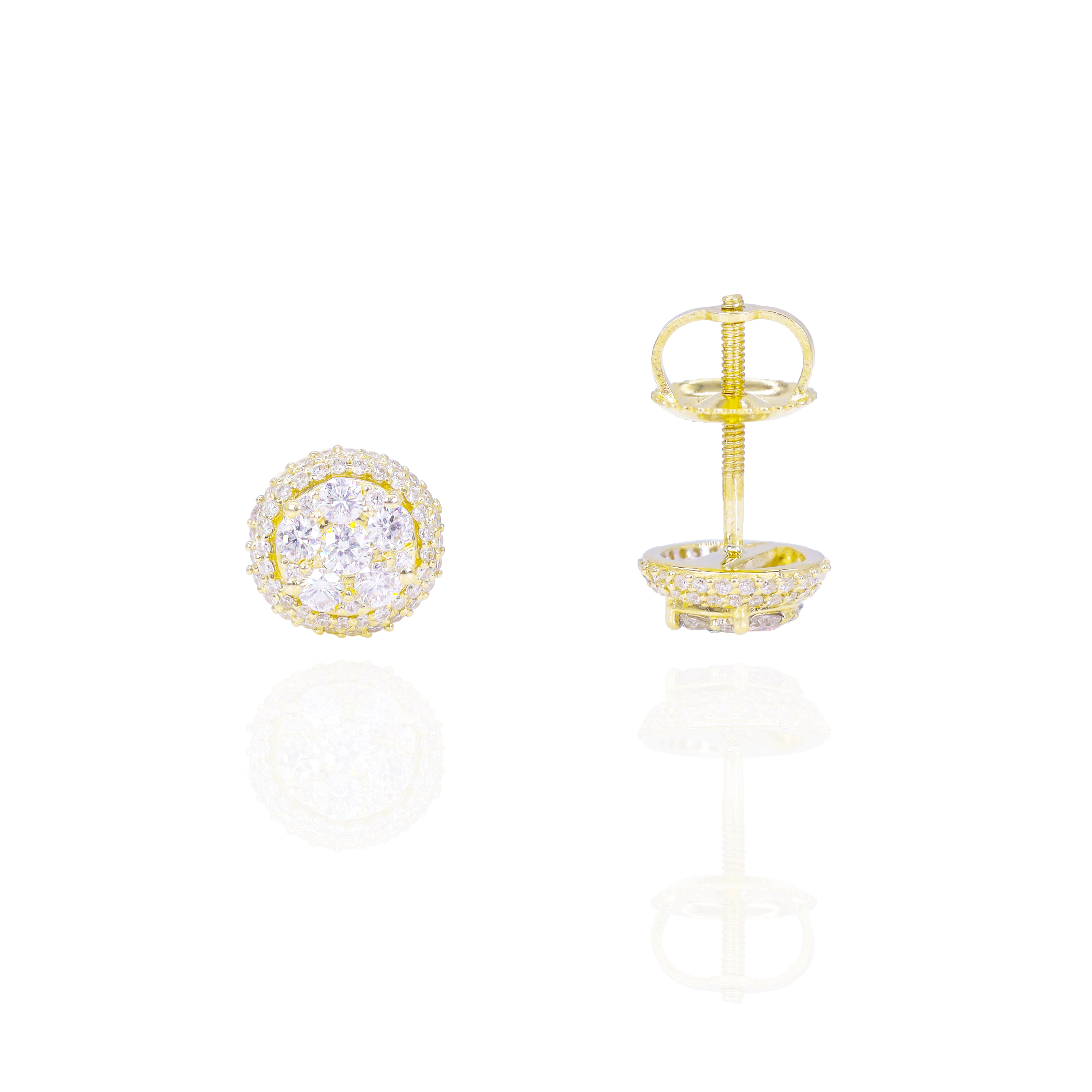 Round Dome Diamond Earrings