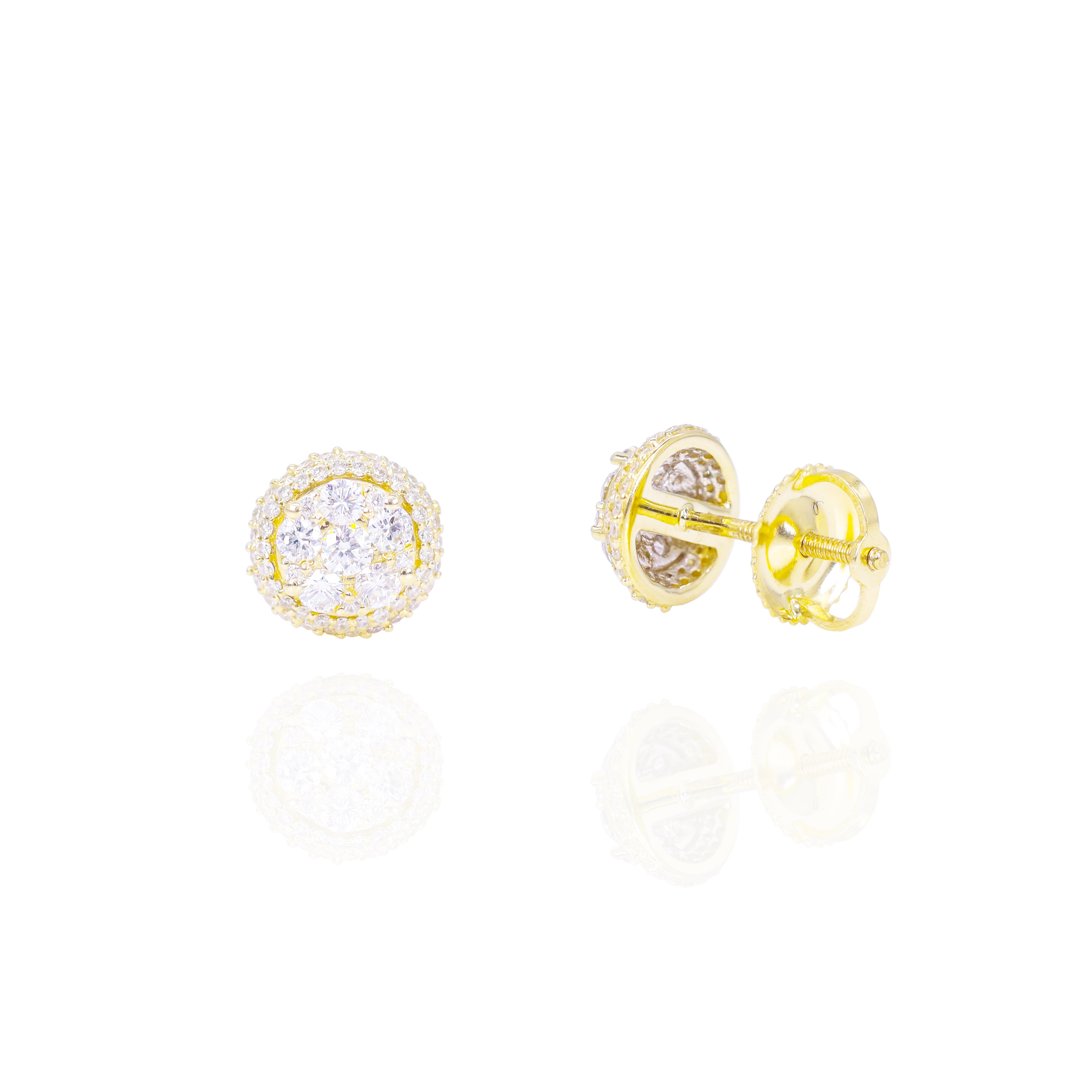 Round Dome Diamond Earrings