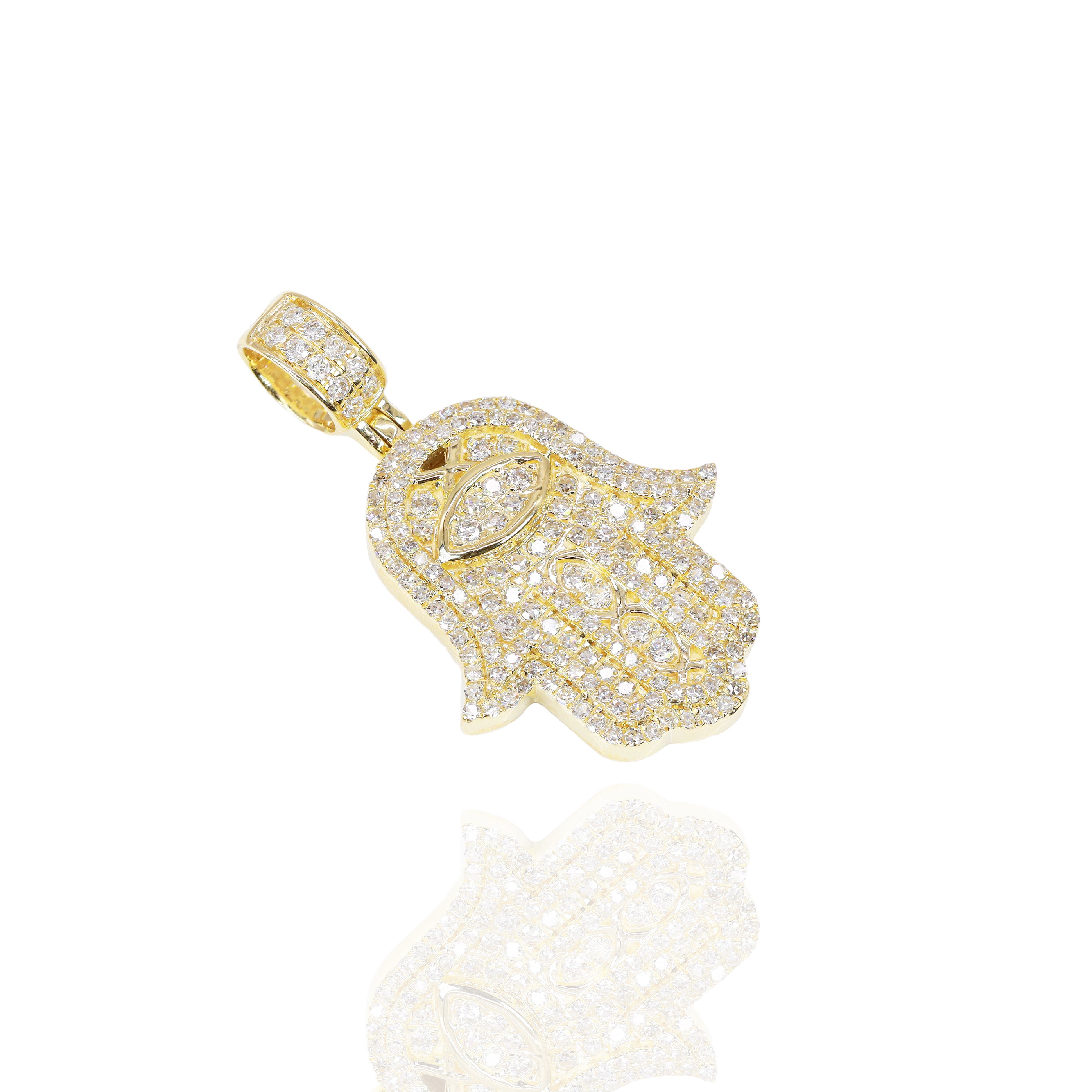 Evil Eye Hamza Diamond Pendant