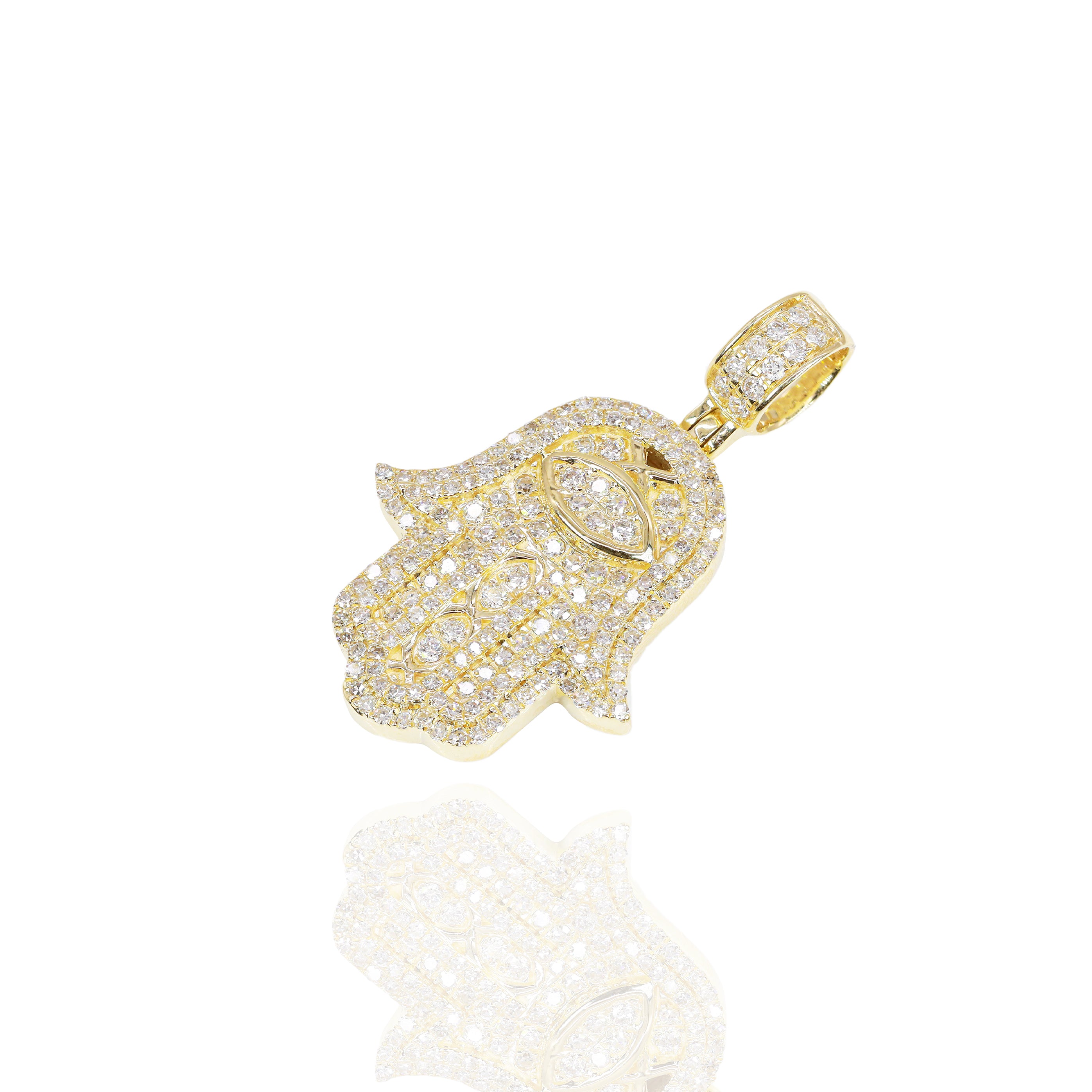 Evil Eye Hamza Diamond Pendant