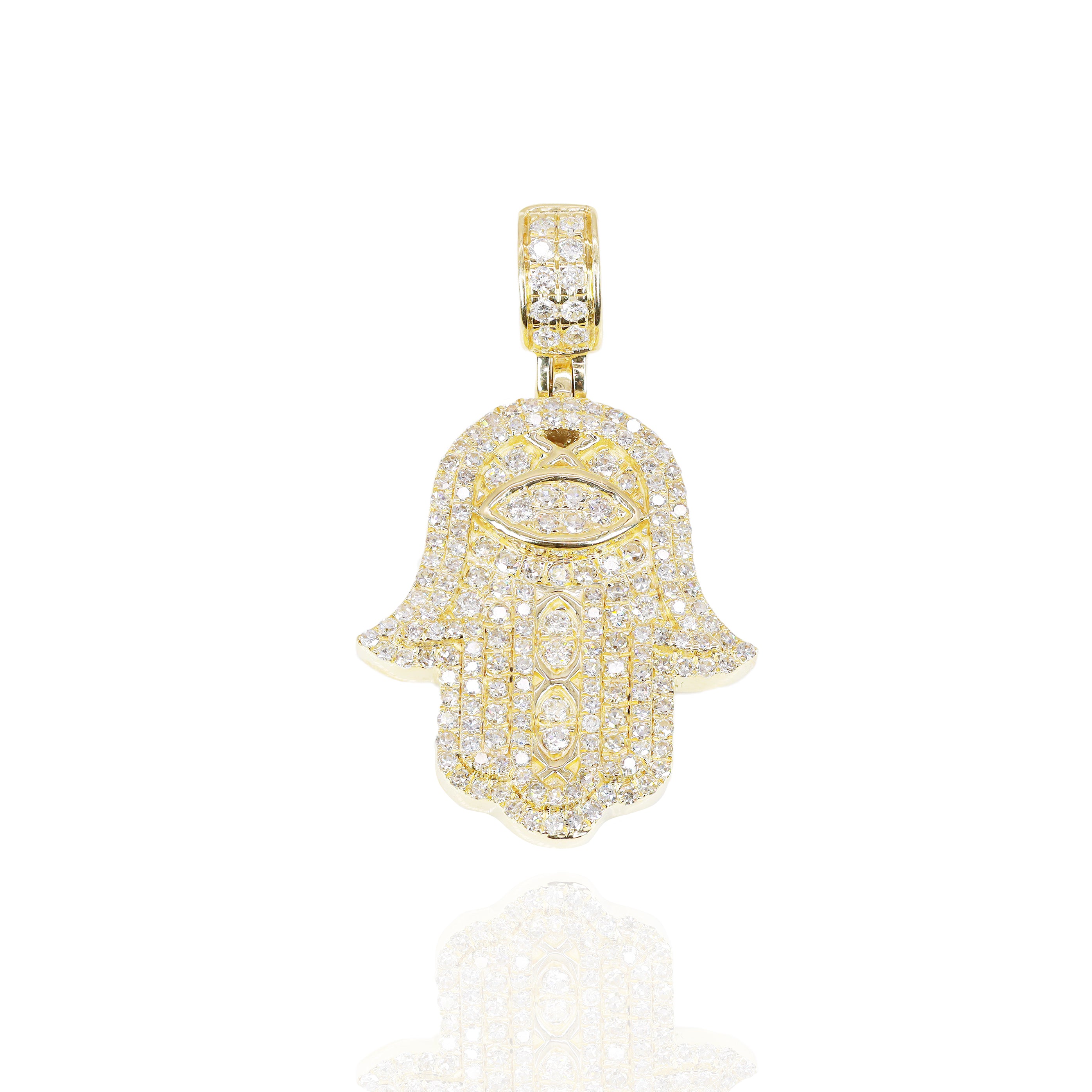 Evil Eye Hamza Diamond Pendant