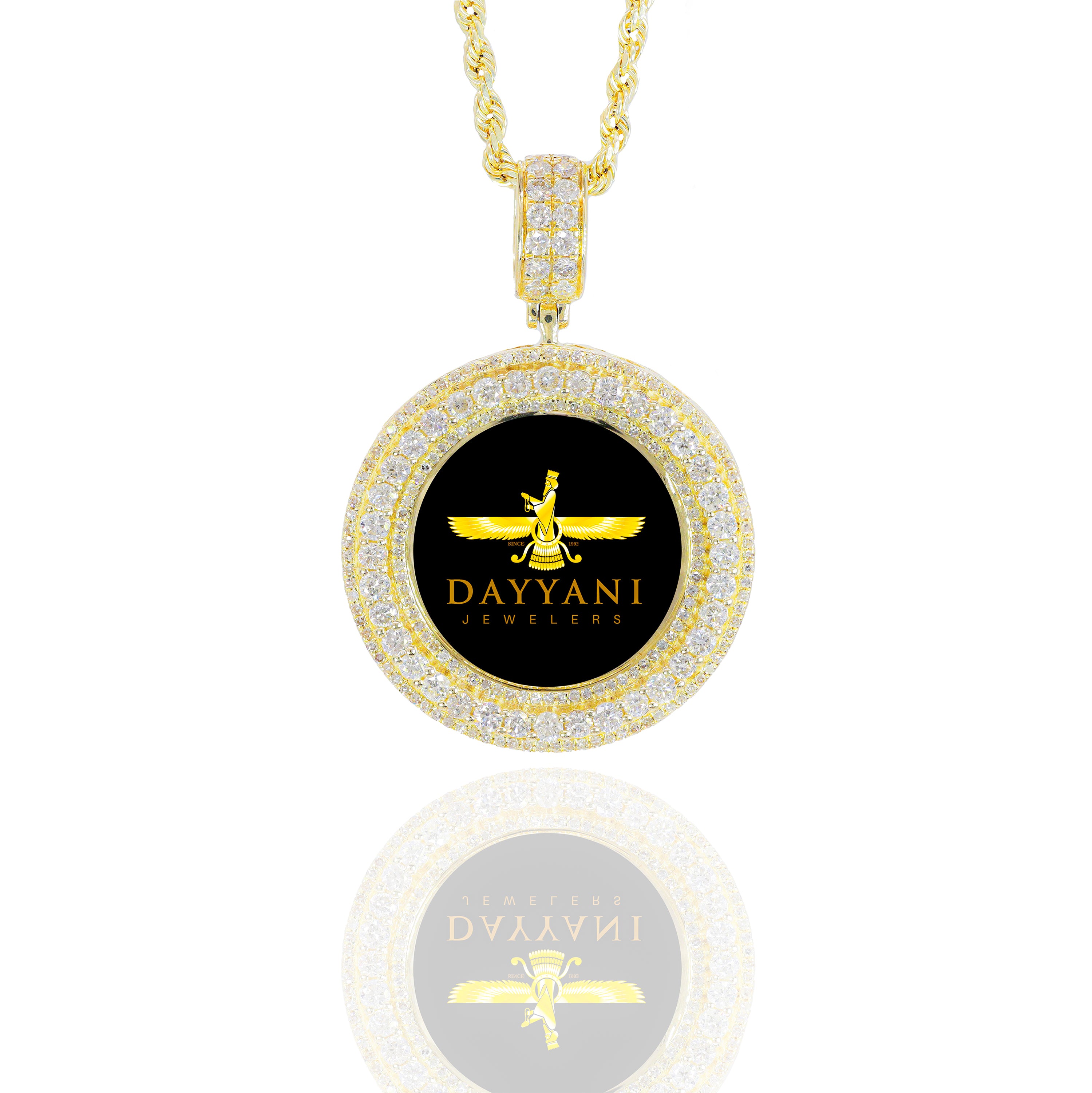 1.20 Inch Three Row Diamond Memory Pendant