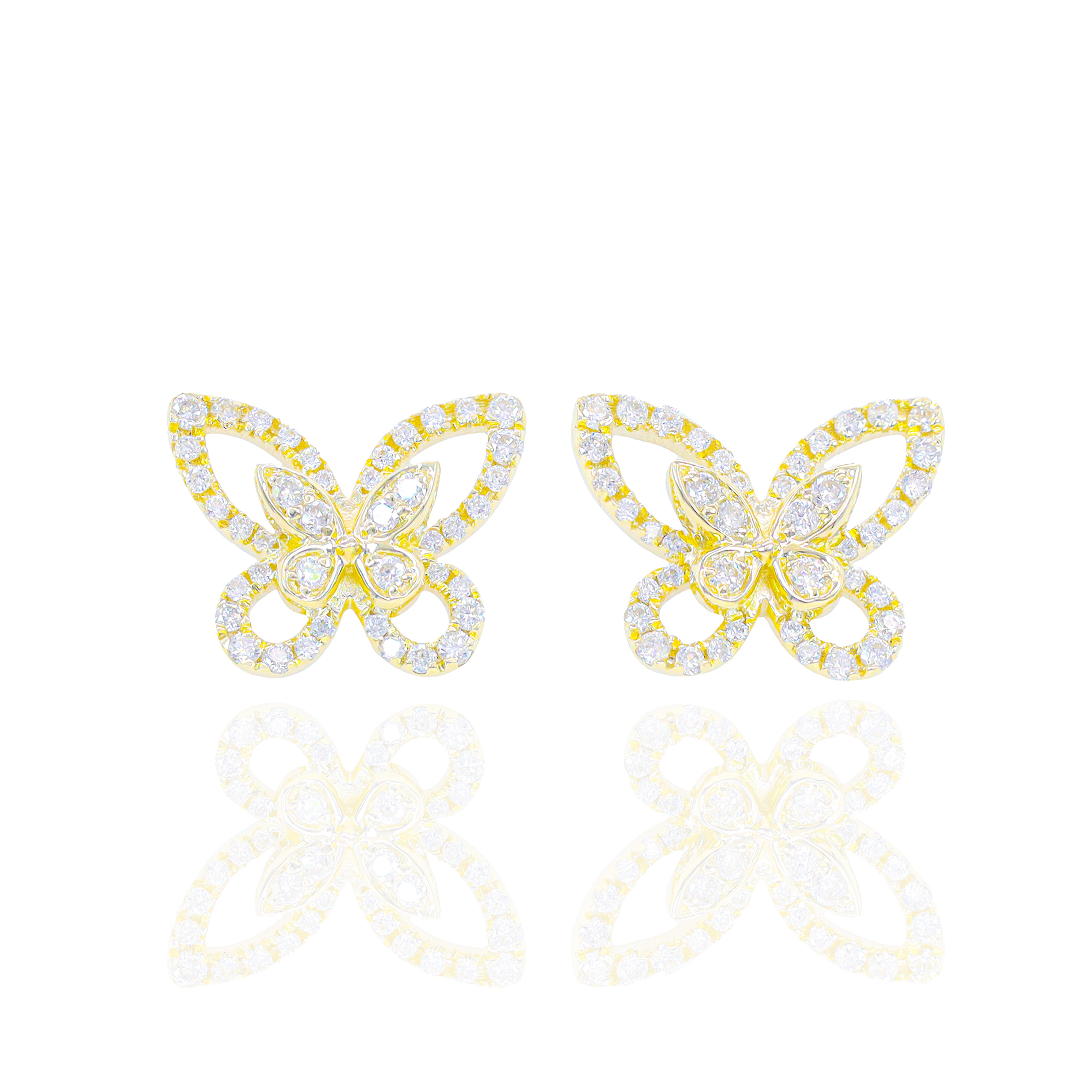 Butterfly Outline Diamond Earrings