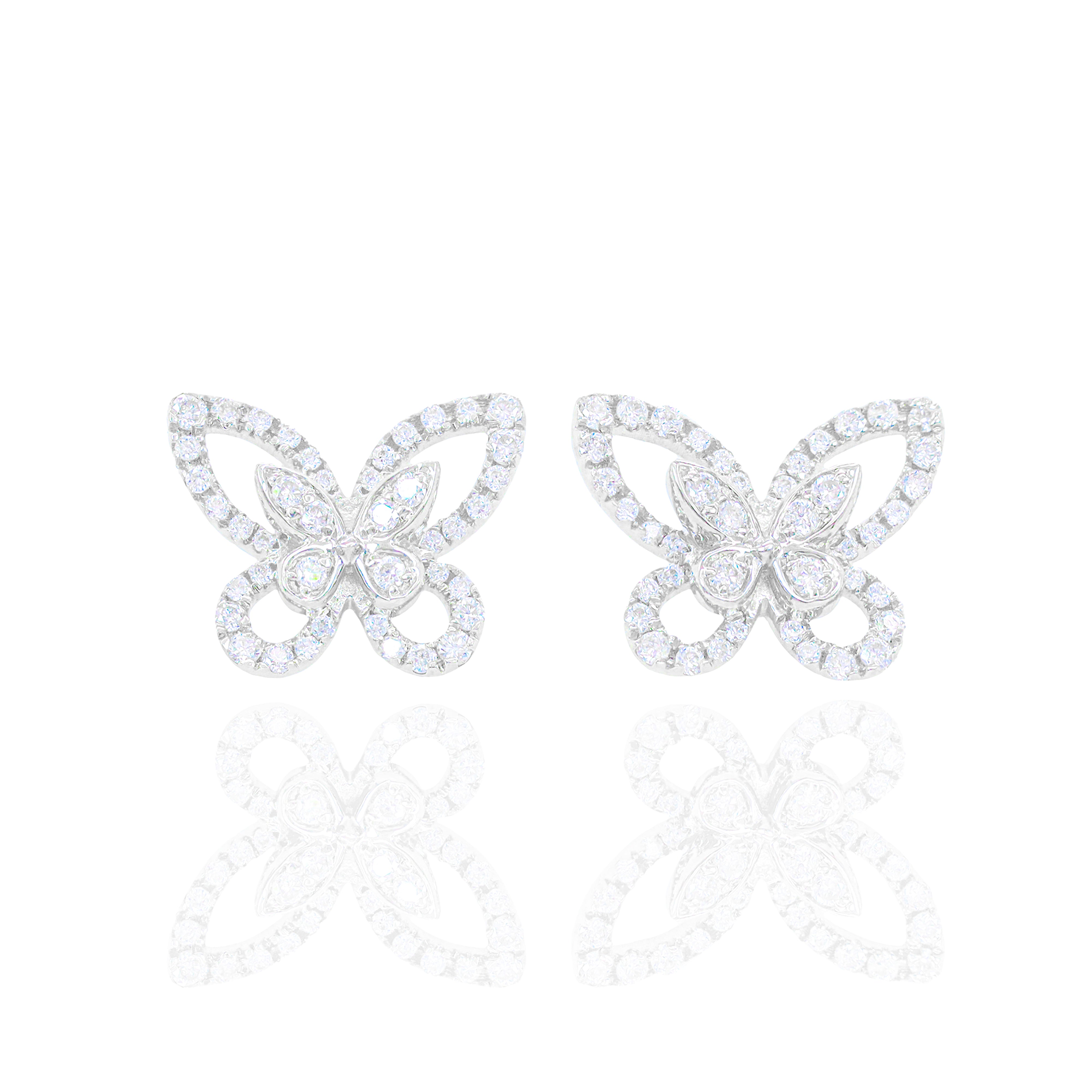 Butterfly Outline Diamond Earrings