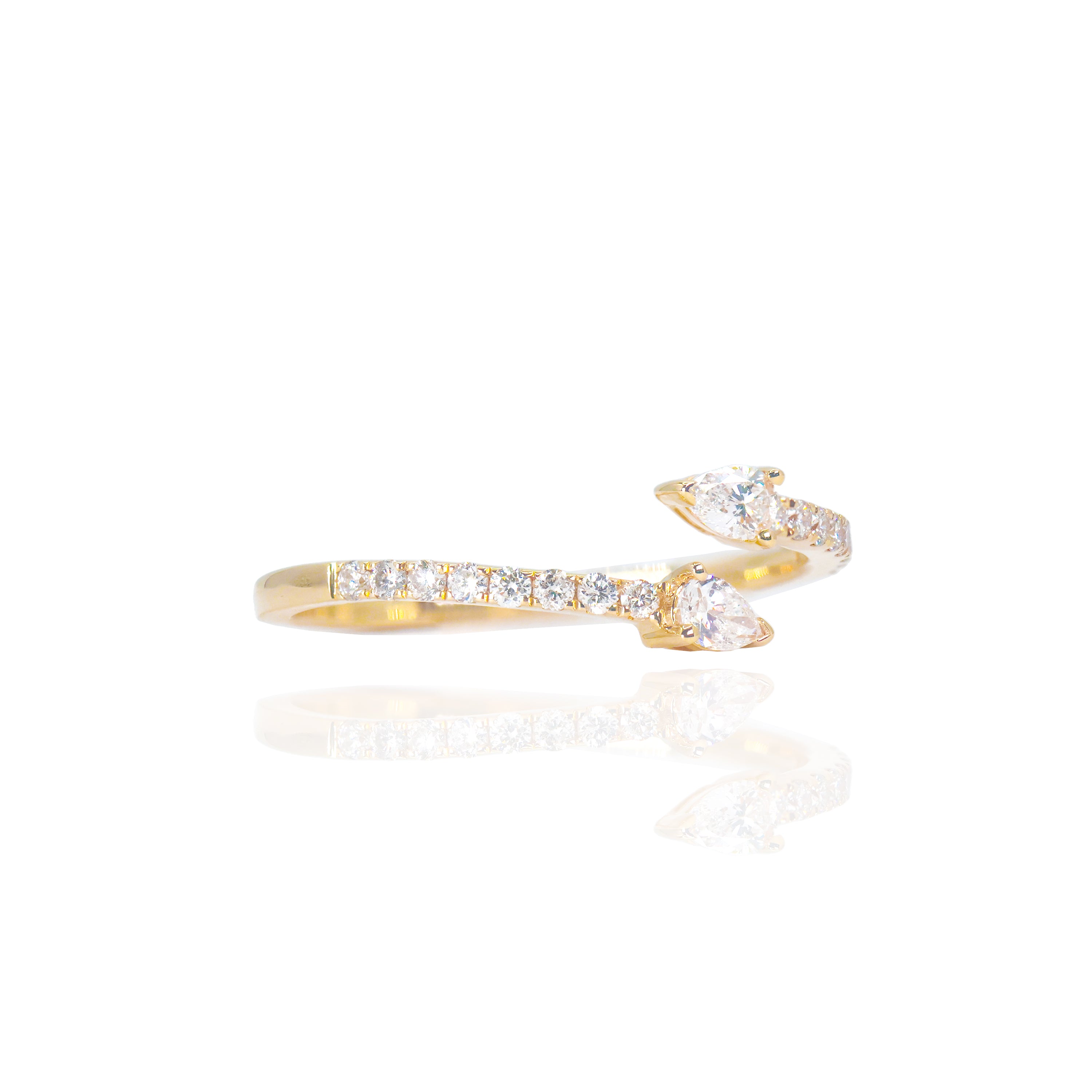 Pear Shape ByPass Diamond Ring Band