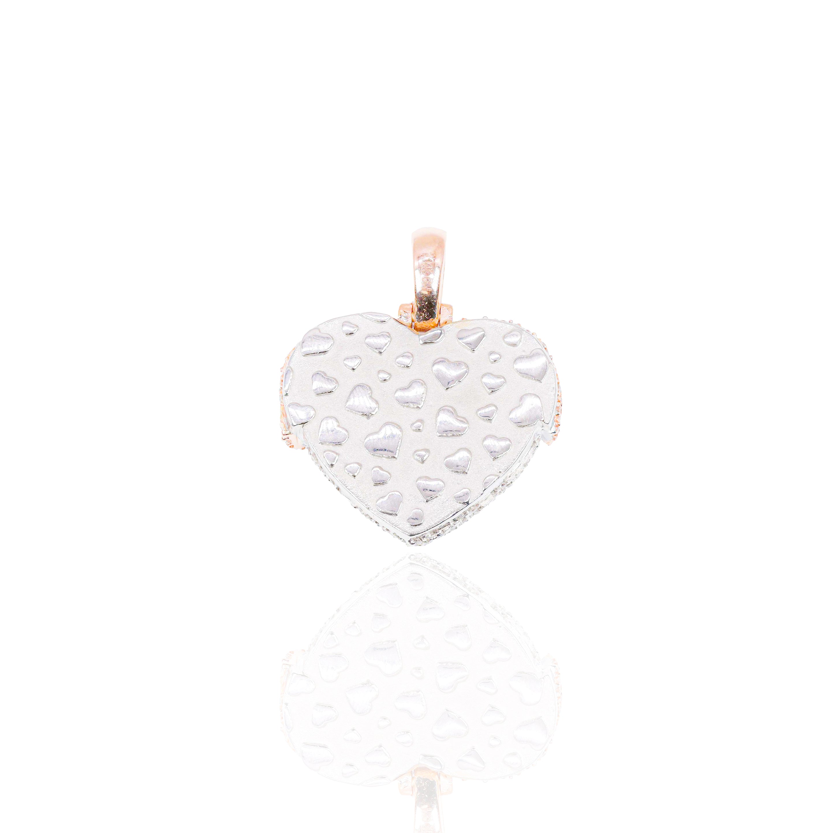 Two-Tone Drip Heart Diamond Pendant