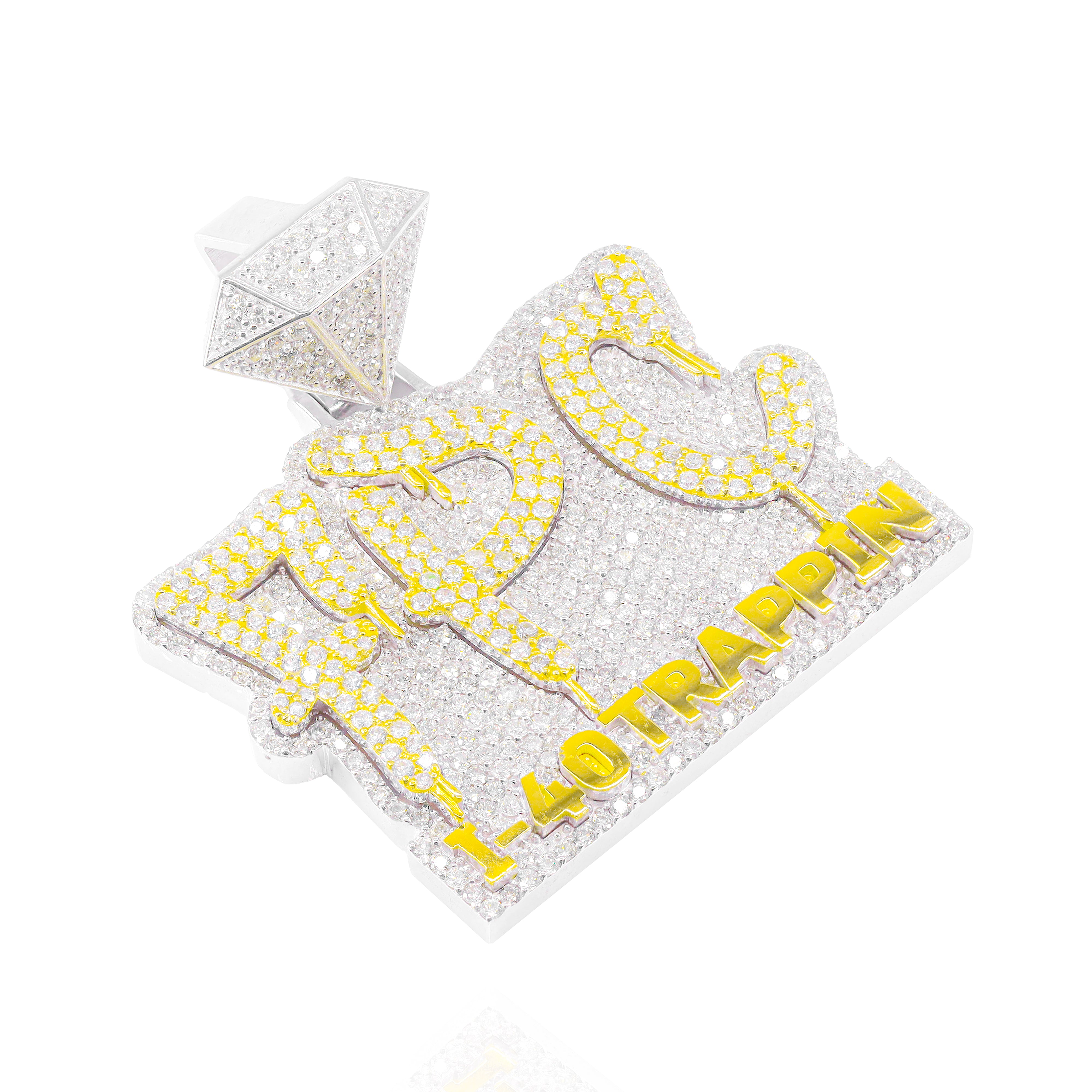 Custom Design Deposit - Two-Tone Letter Diamond Pendant with Solid Gold Letters