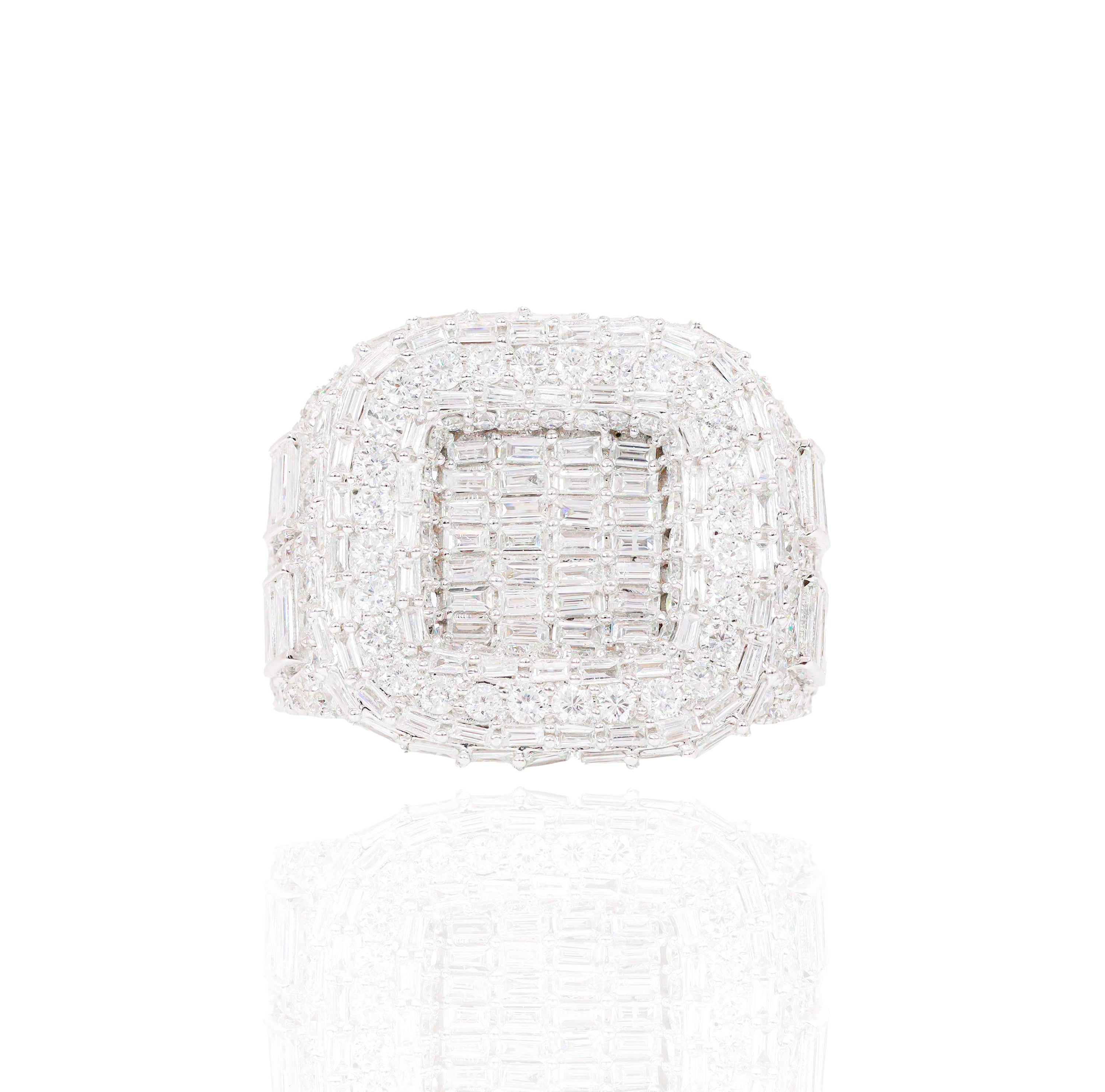 Baguette Center Cluster Diamond Ring