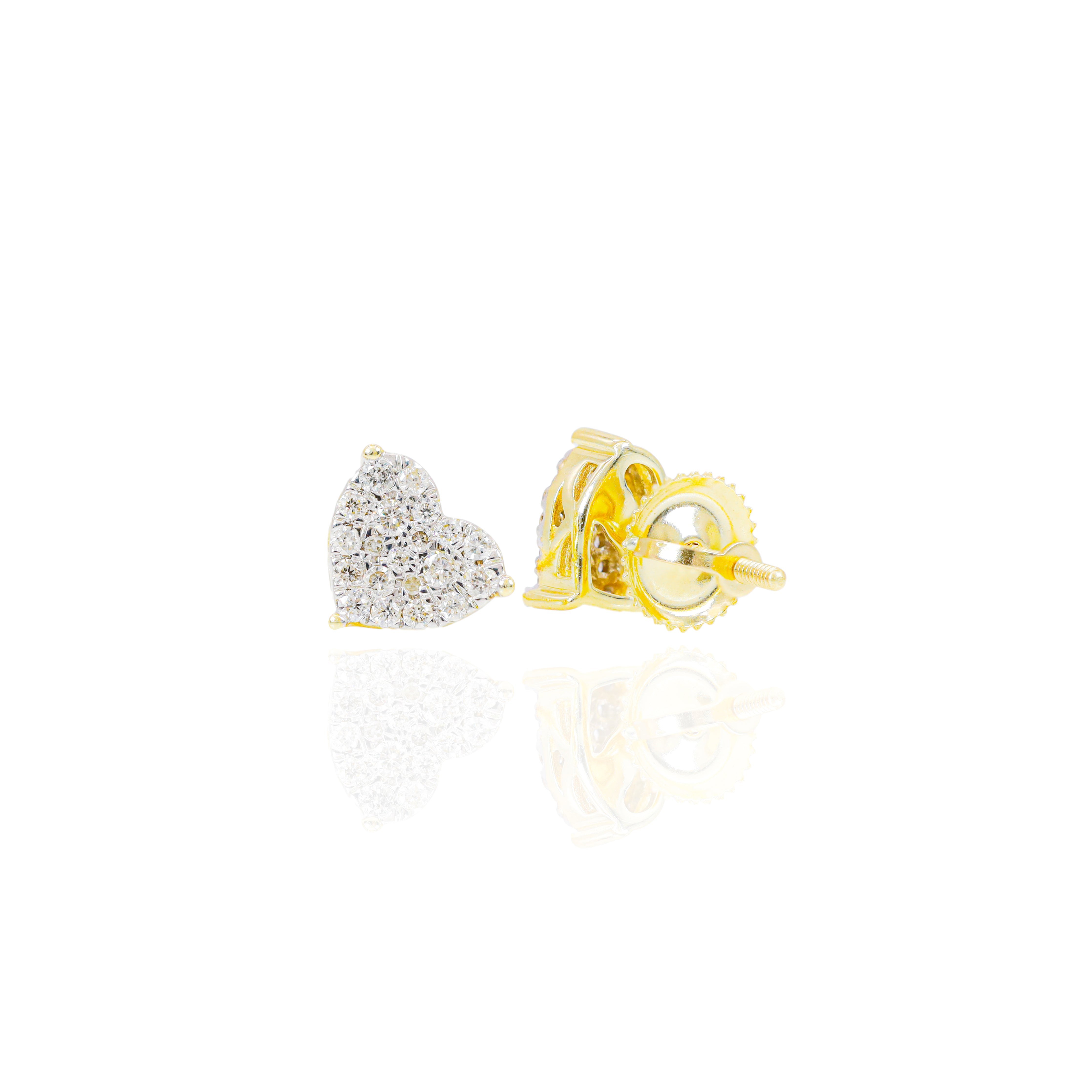 Heart Shape Diamond Cluster Diamond Stud Earrings