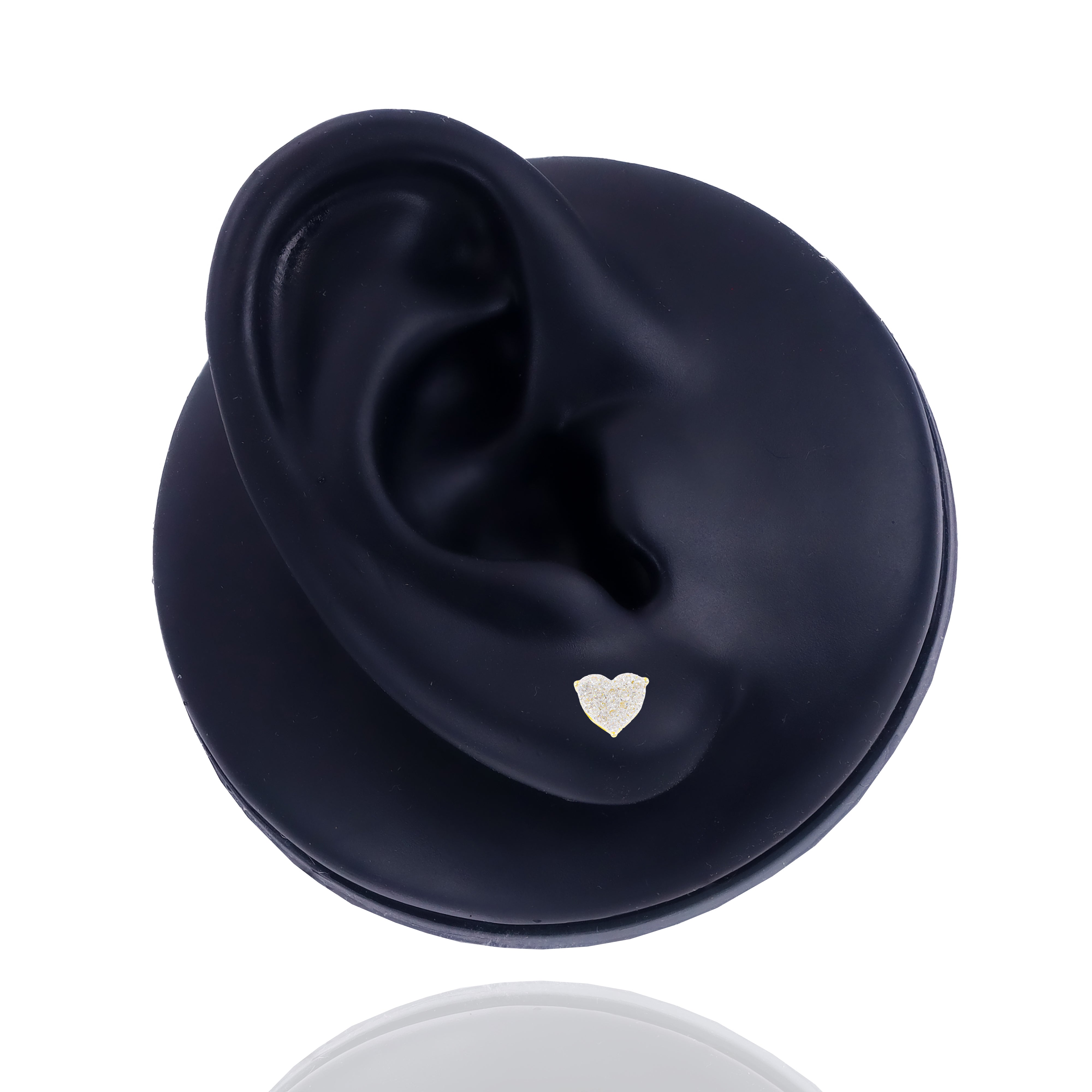 Heart Shape Diamond Cluster Diamond Stud Earrings