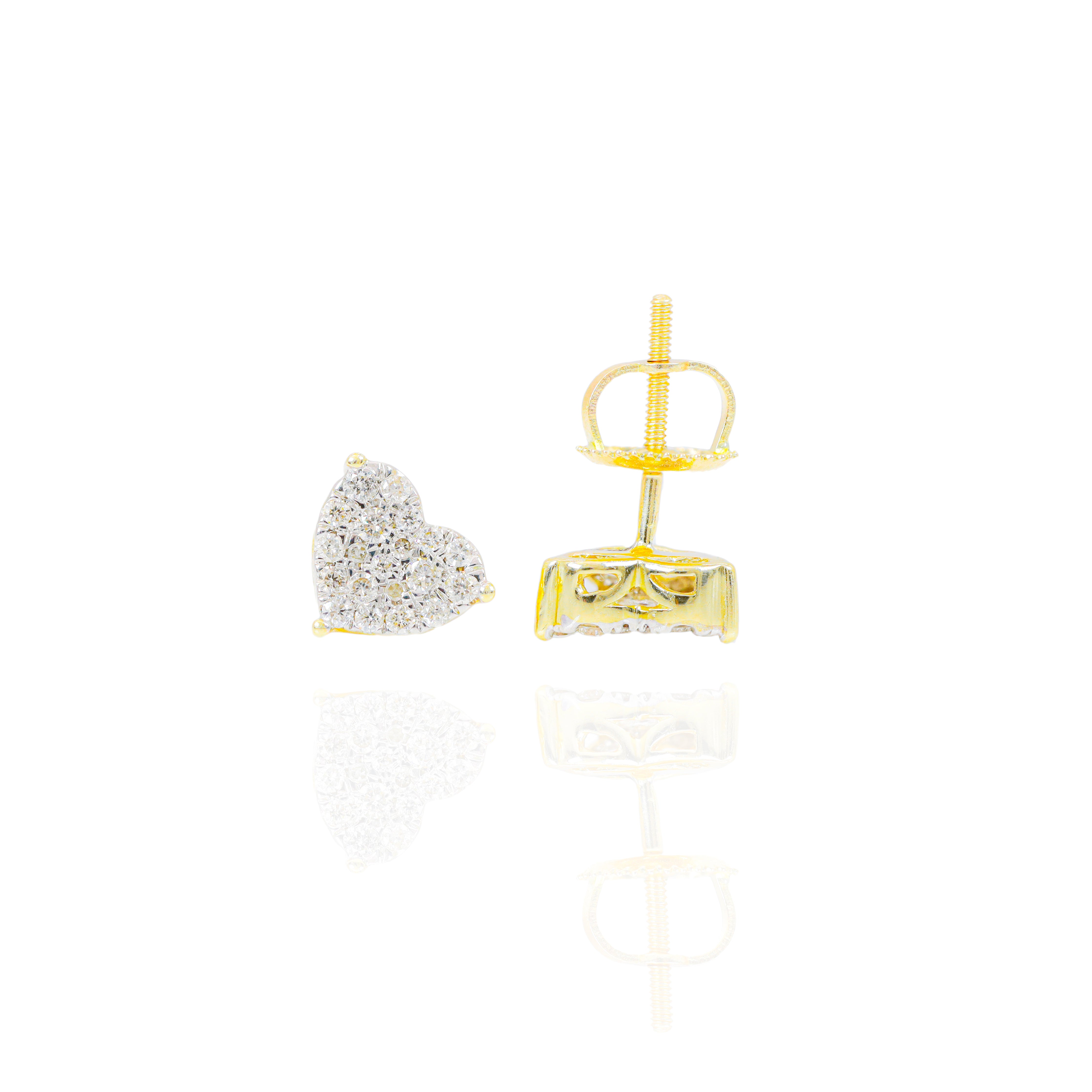 Heart Shape Diamond Cluster Diamond Stud Earrings