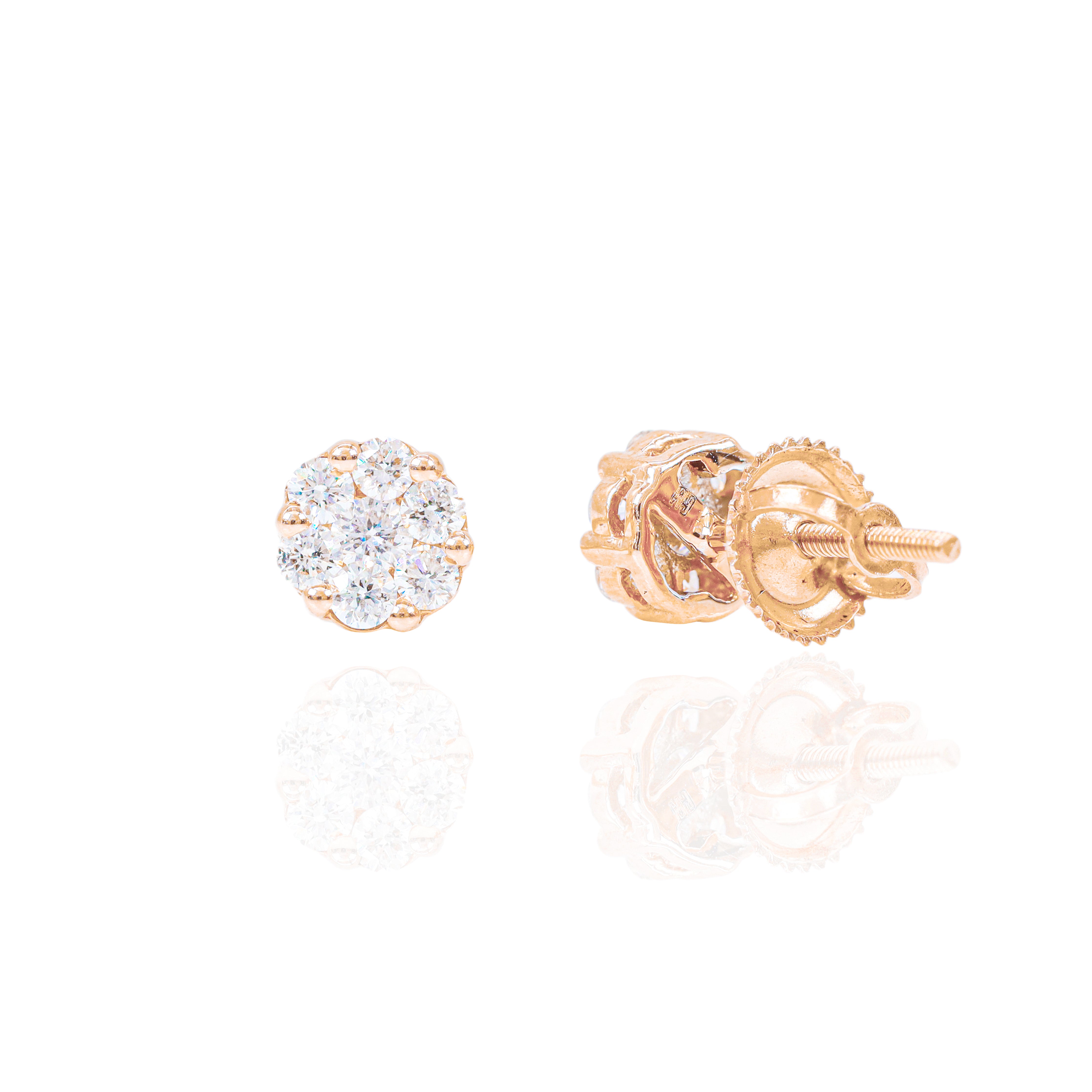 Flower Style Diamond Earrings