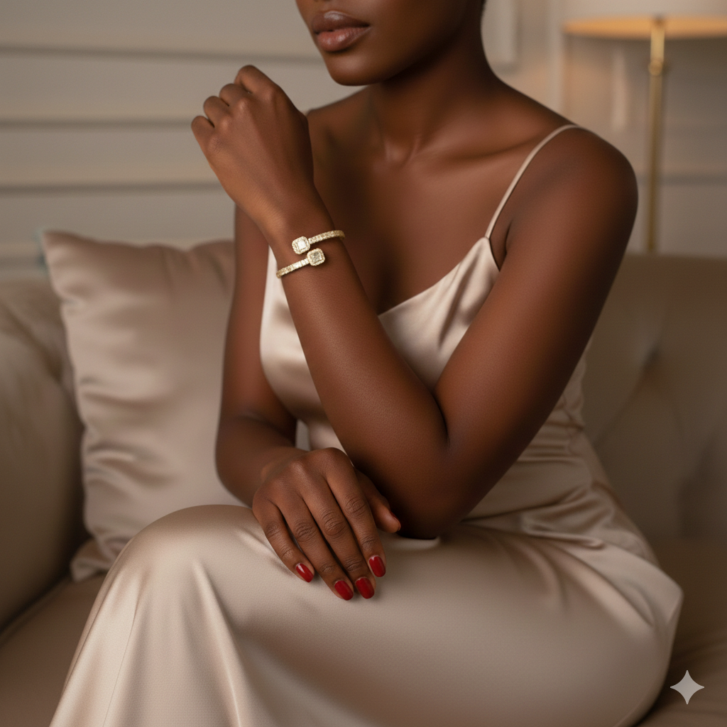 Baguette Eternity Diamond Bangle (Thinner)