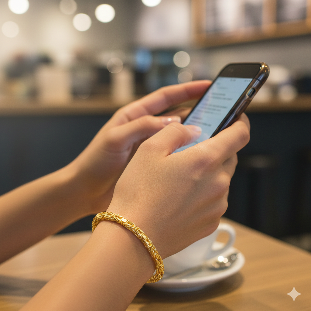 14KT Solid Byzantine Gold Bracelet