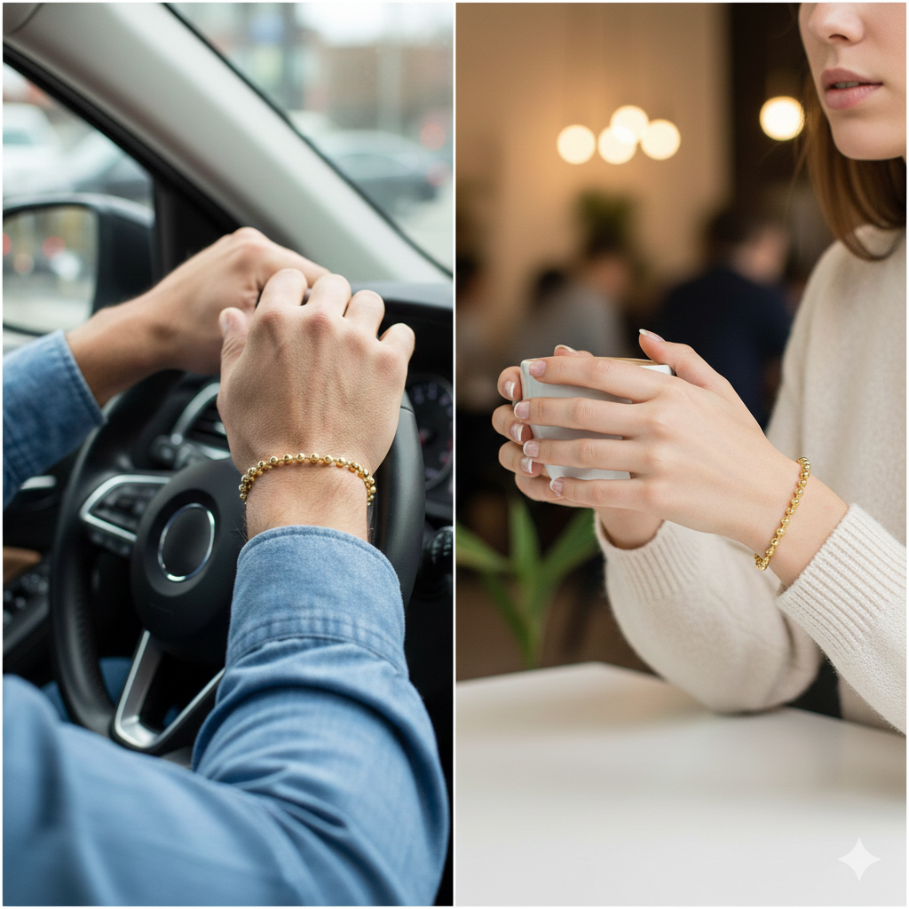 14KT Solid Moon Cut Gold Bracelet